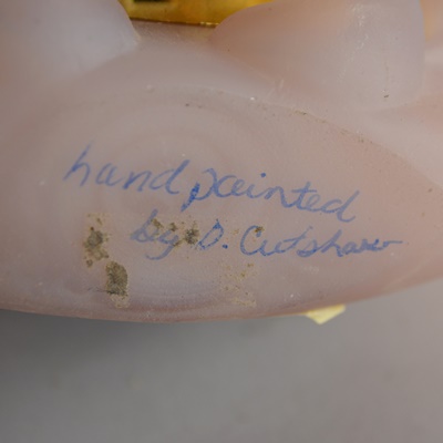 Pink Glass Table Lamps and Fenton Alarm Clock