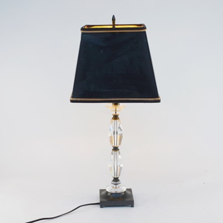 Crystal and Dark Metal Table Lamp