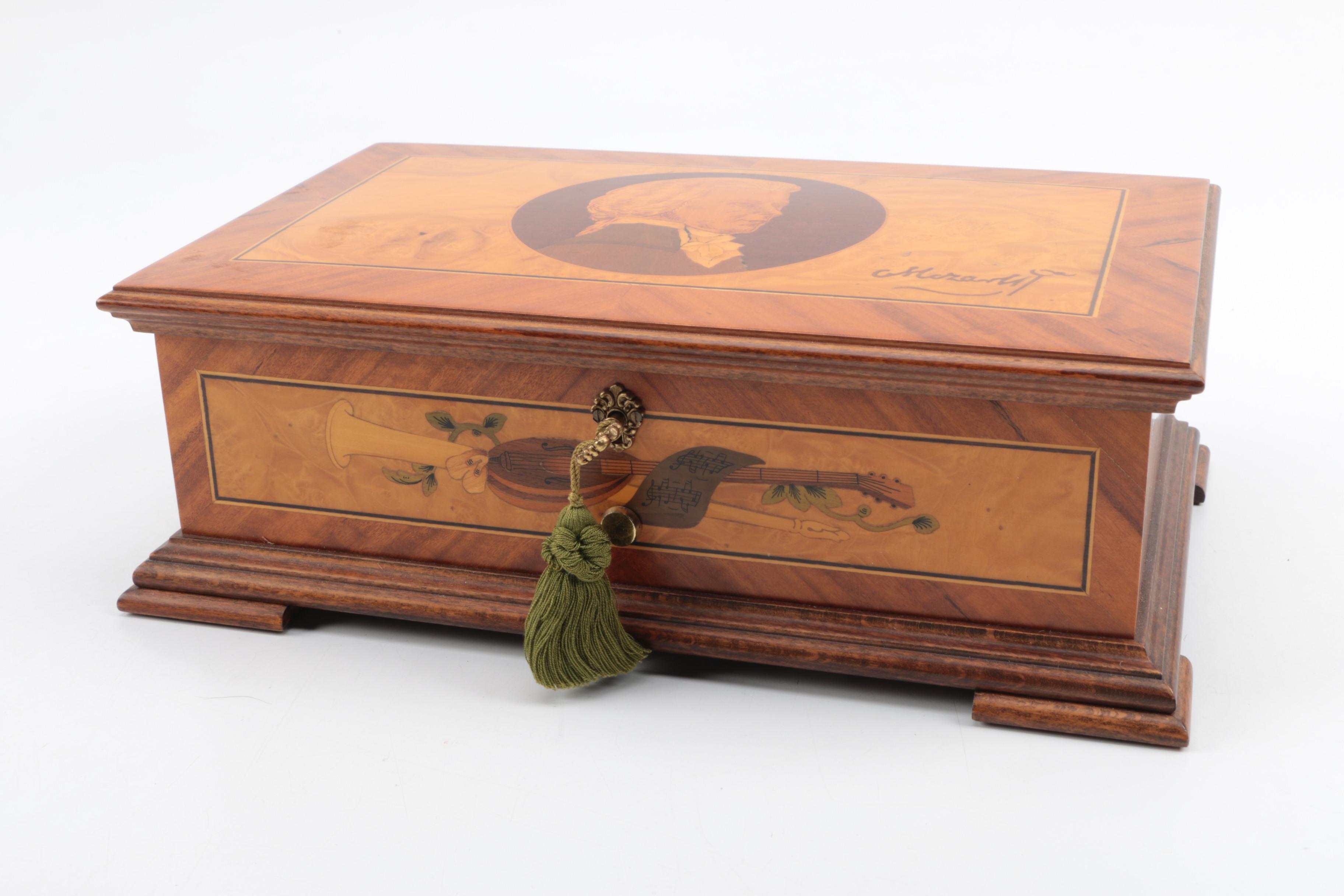 Mozart Wooden Music Box by Reuge