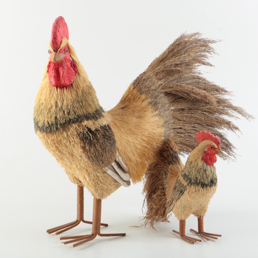 Decorative Straw Roosters