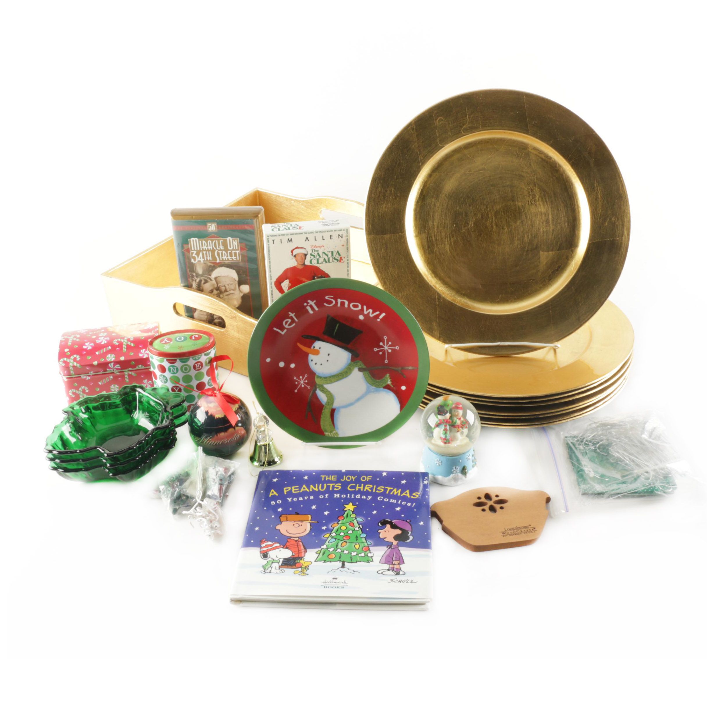 Holiday Season Accessories, Videos, and Gold Tone Serving Pieces
