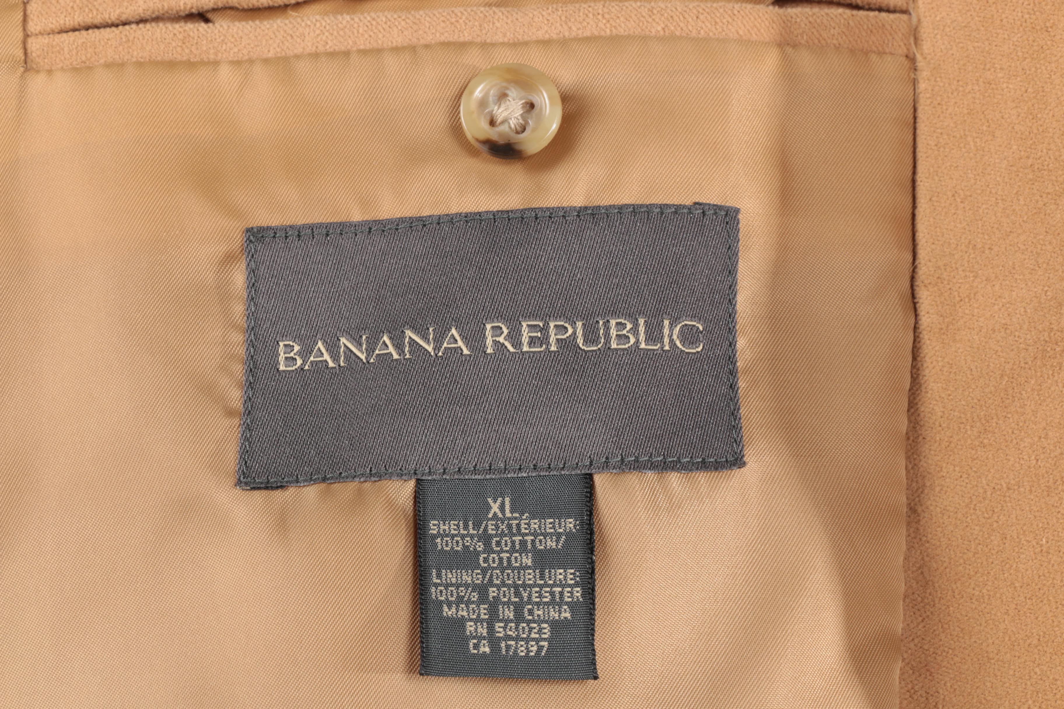 Men's Banana Republic Tan Cotton Car Coat