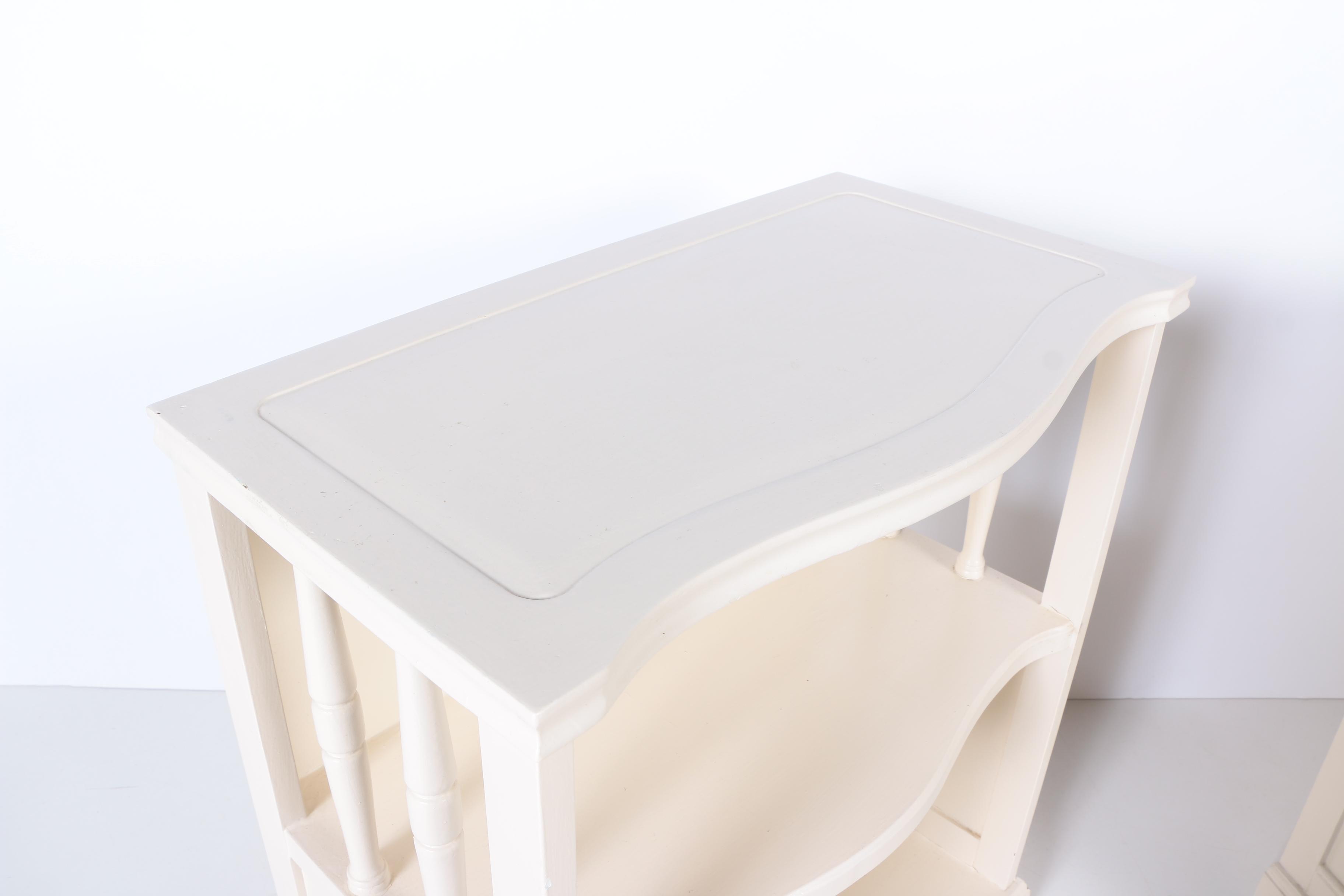 Vintage White Bookcases