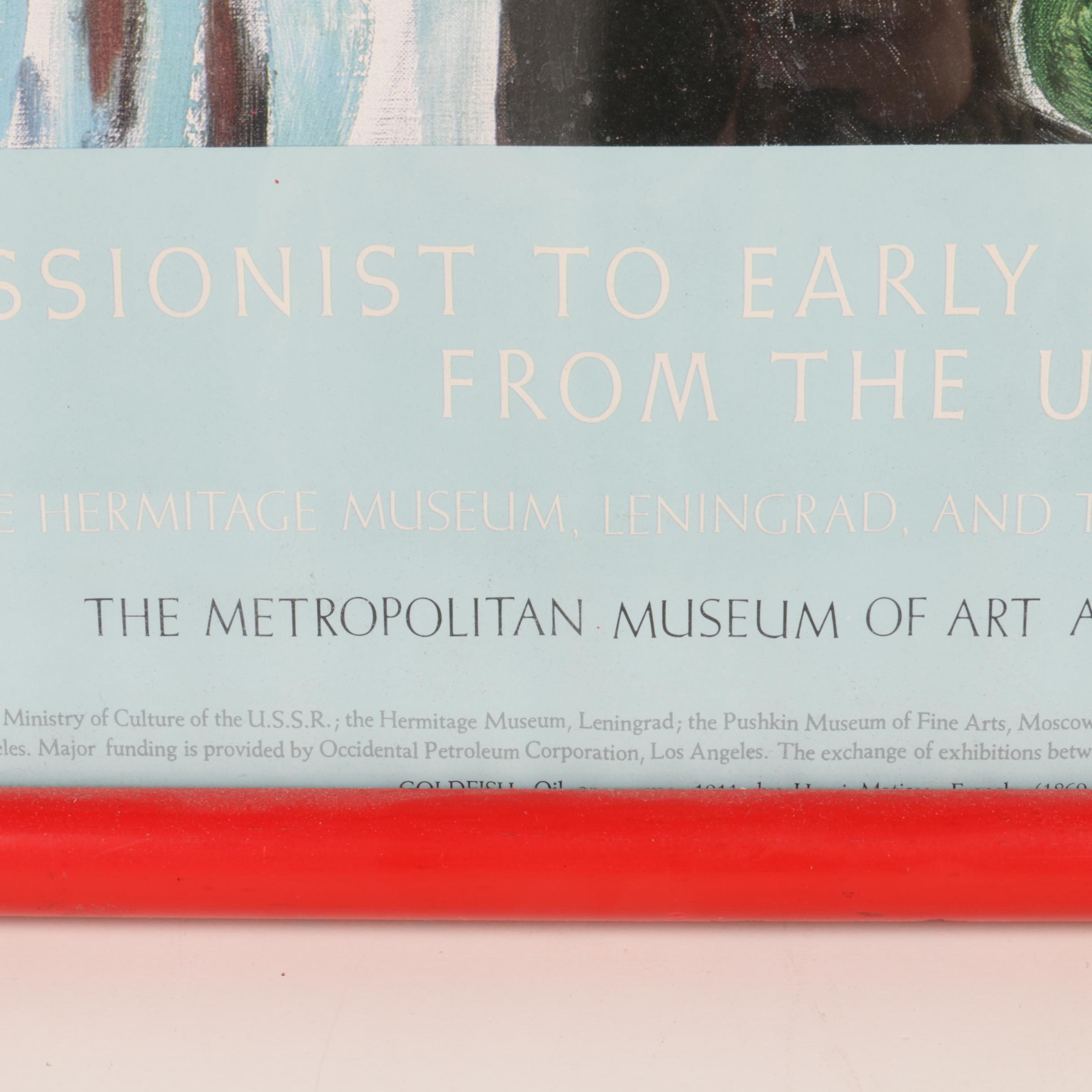 Vintage Framed MoMA Poster After Henri Matisse "Goldfish"