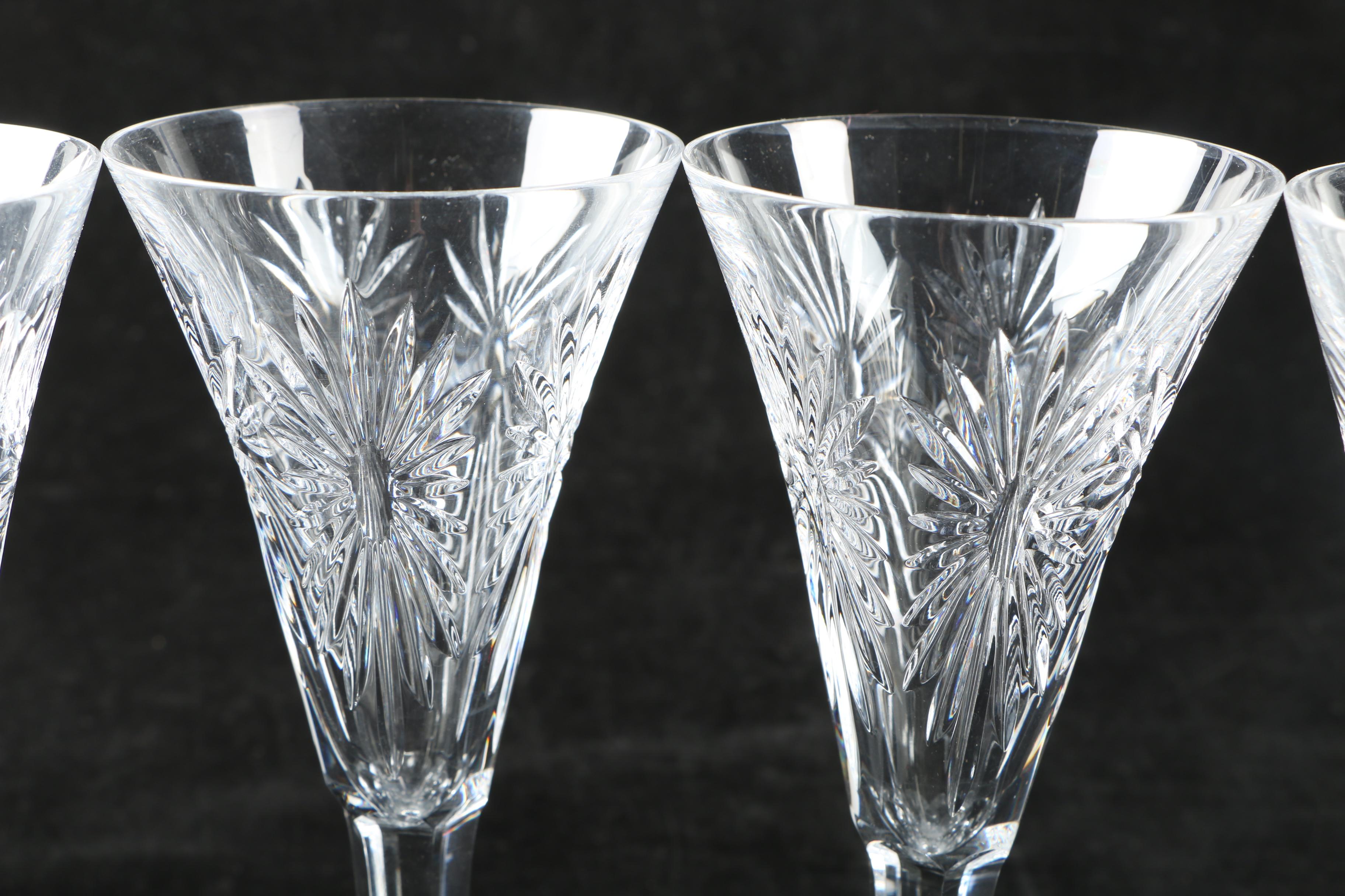 Collection of Waterford Crystal "Millenium" Champagne Flutes