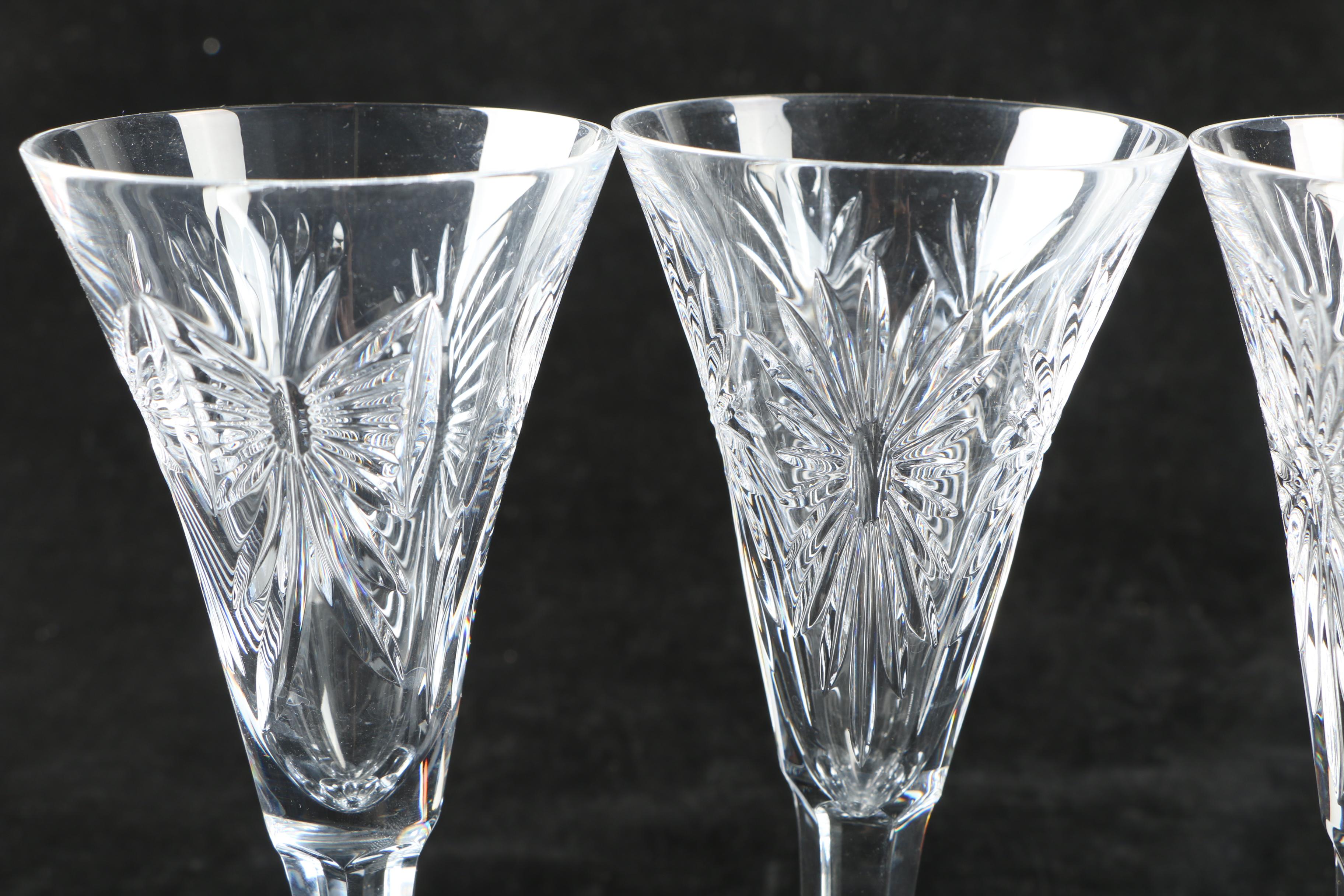 Collection of Waterford Crystal "Millenium" Champagne Flutes