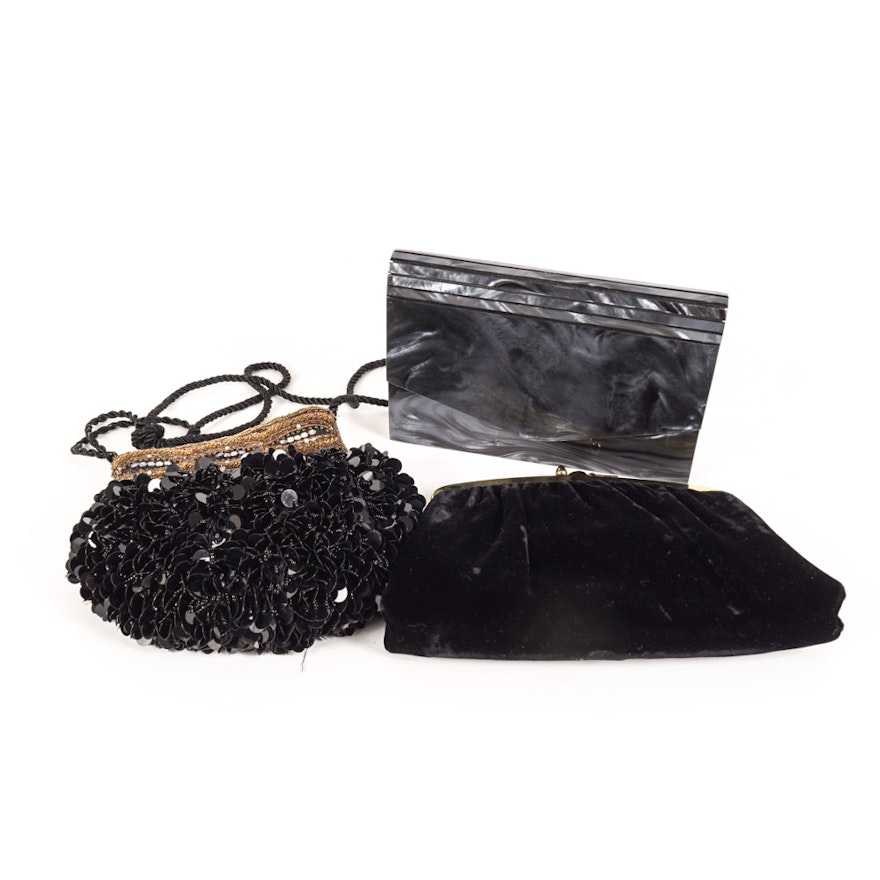 Group of Black Evening Bags