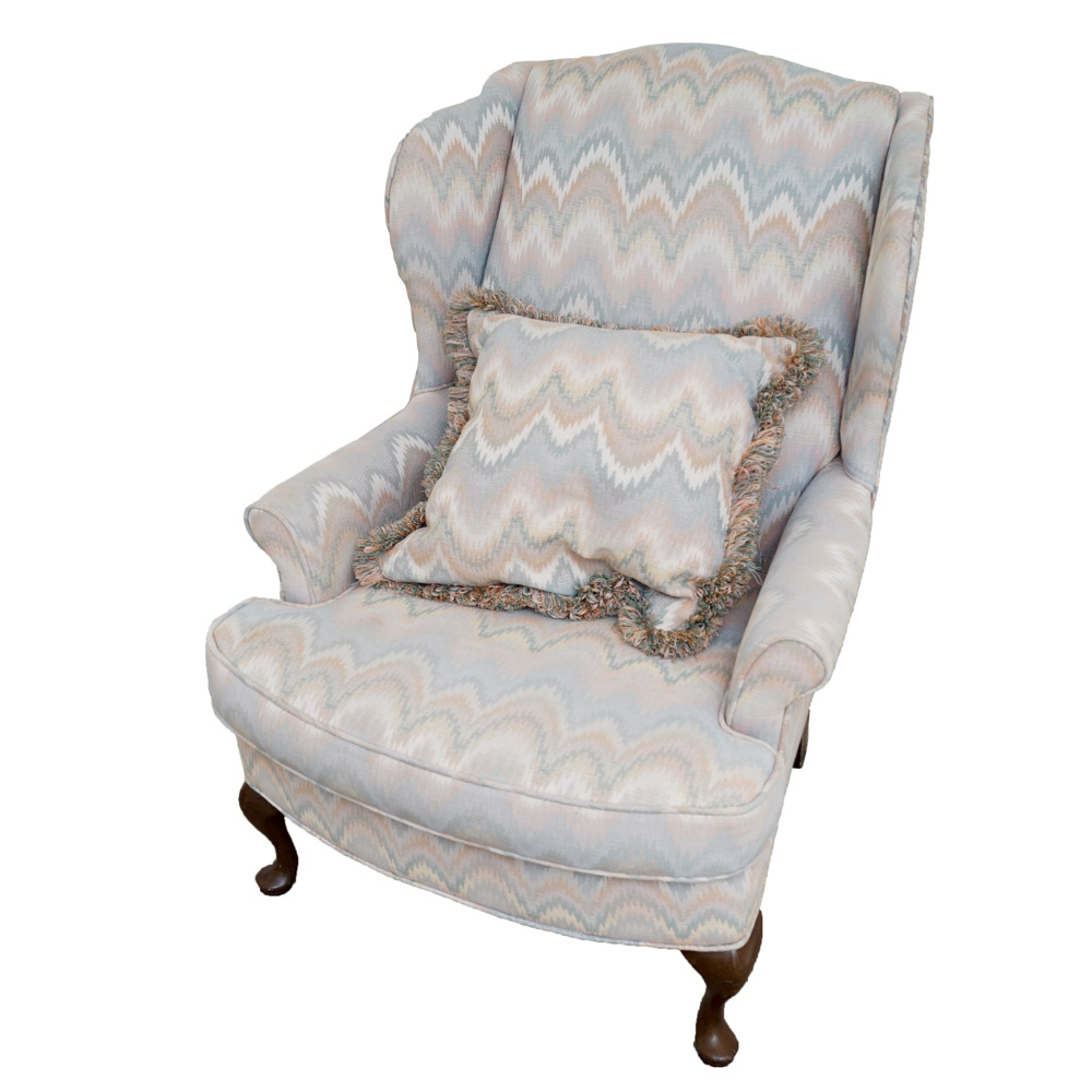 Queen Anne Style Wingback Chair