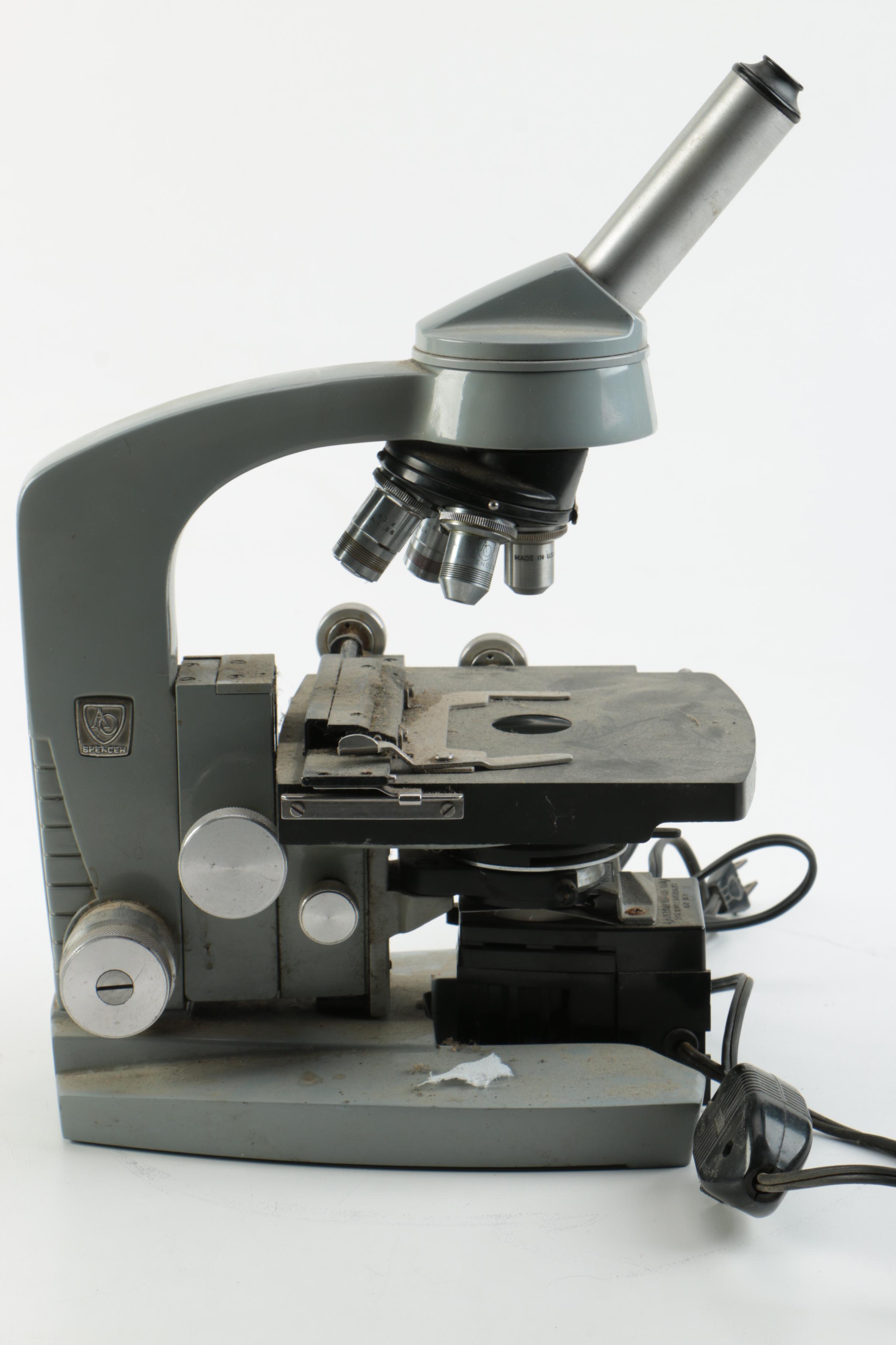 American Optics Monocular Microscope