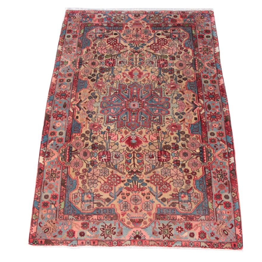 Hand-Knotted Heriz Wool Area Rug