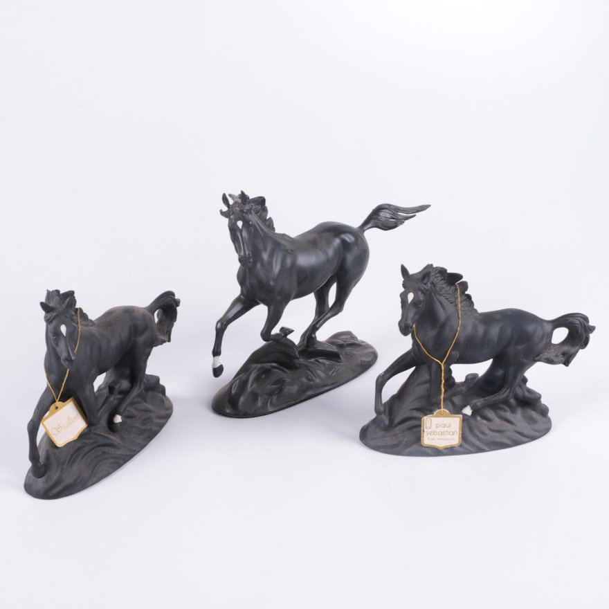 Paul Sebastian Porcelain Horse Figurines