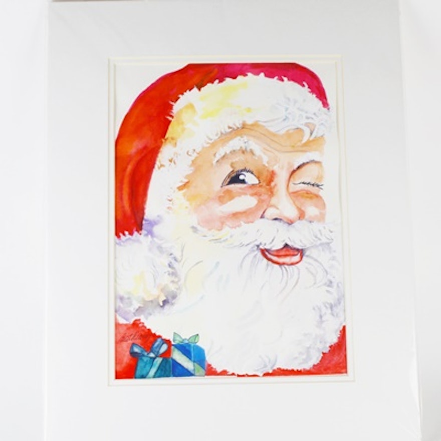 Dee Bathiany Original Lithograph of Santa