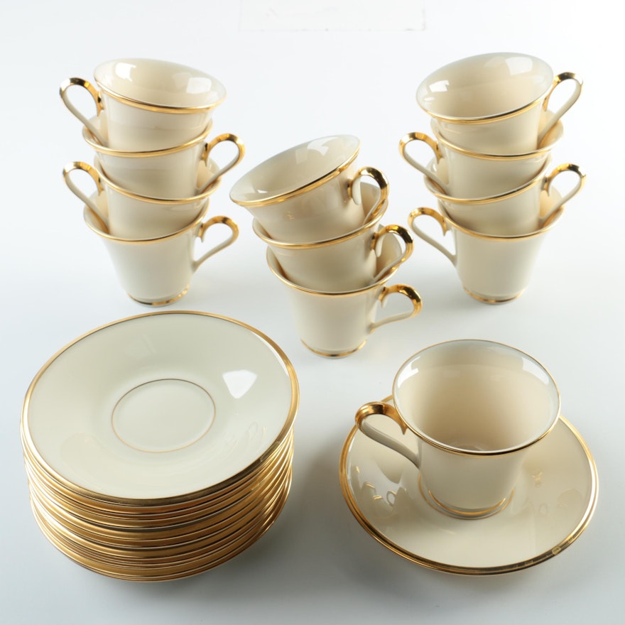 Lenox "Eternal" Bone China Cups and Saucers