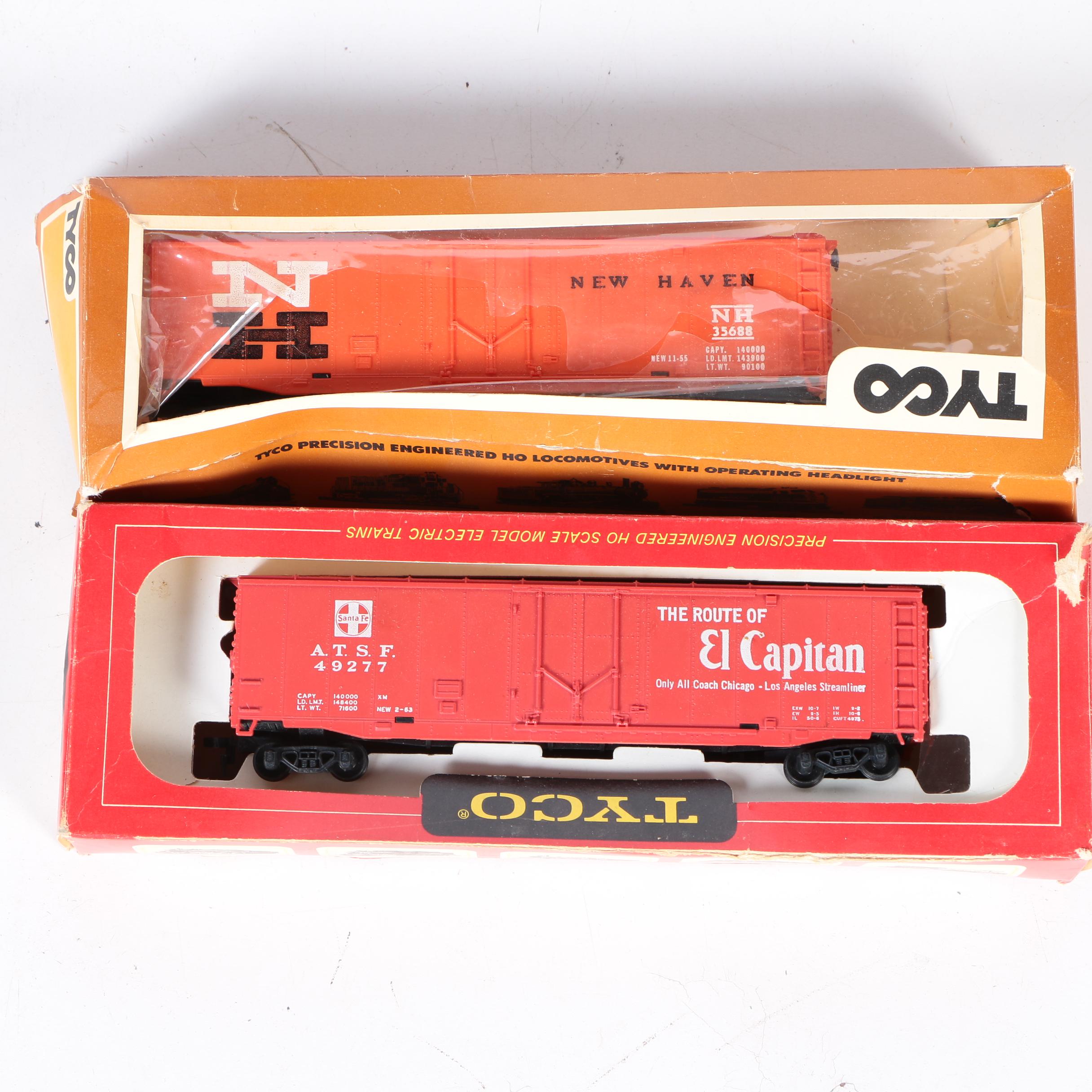 Assorted Tyco Train Cars and Plasticville Accessories
