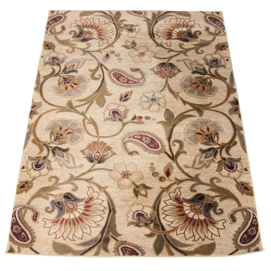 Power-Loomed Floral Area Rug by Tayse Rugs