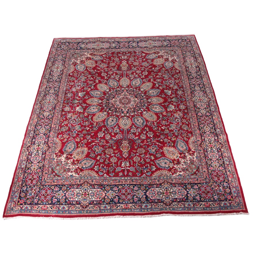 Finely Hand-Knotted Persian Kerman Wool Area Rug by Khazai