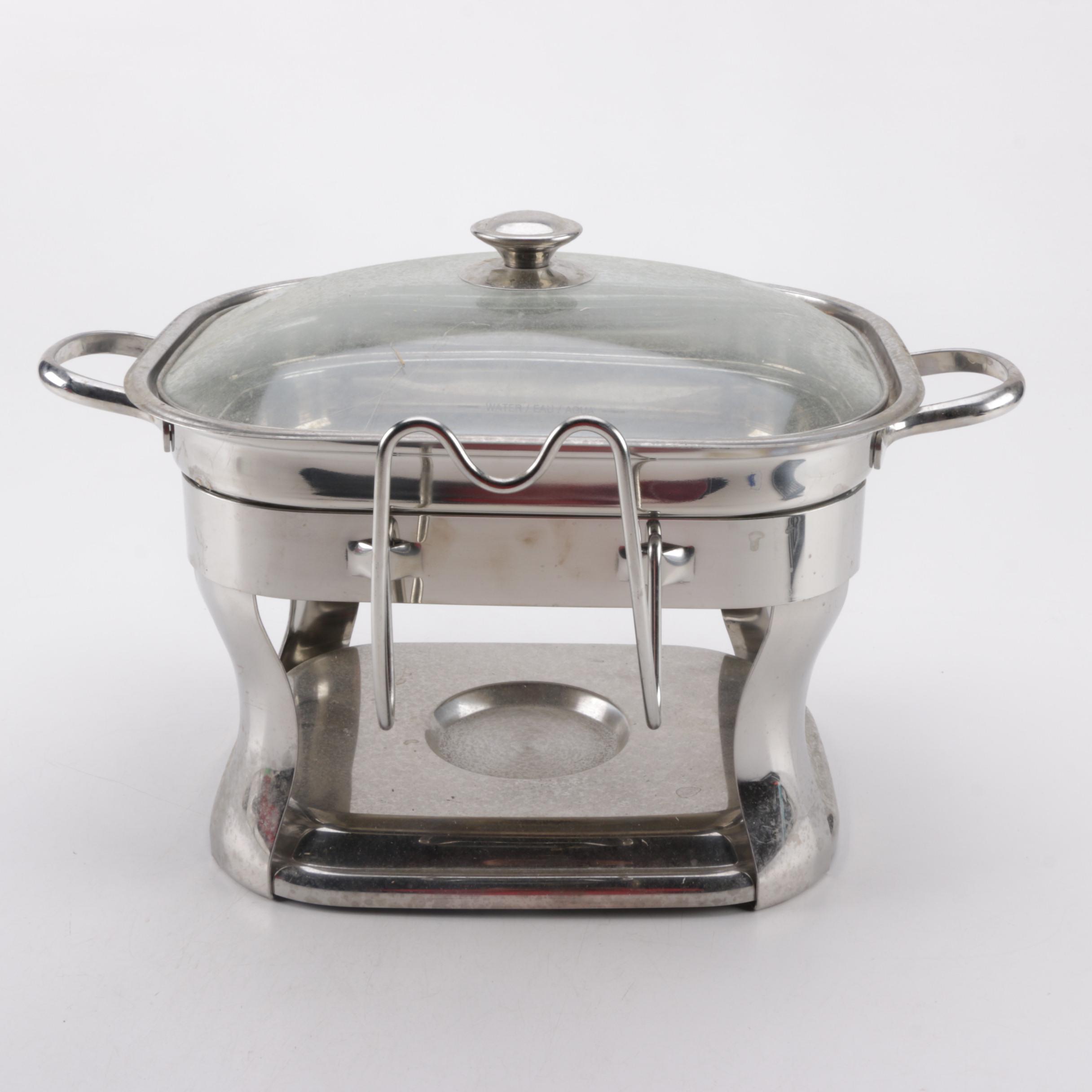Stainless Steel and Glass Chafing Dish