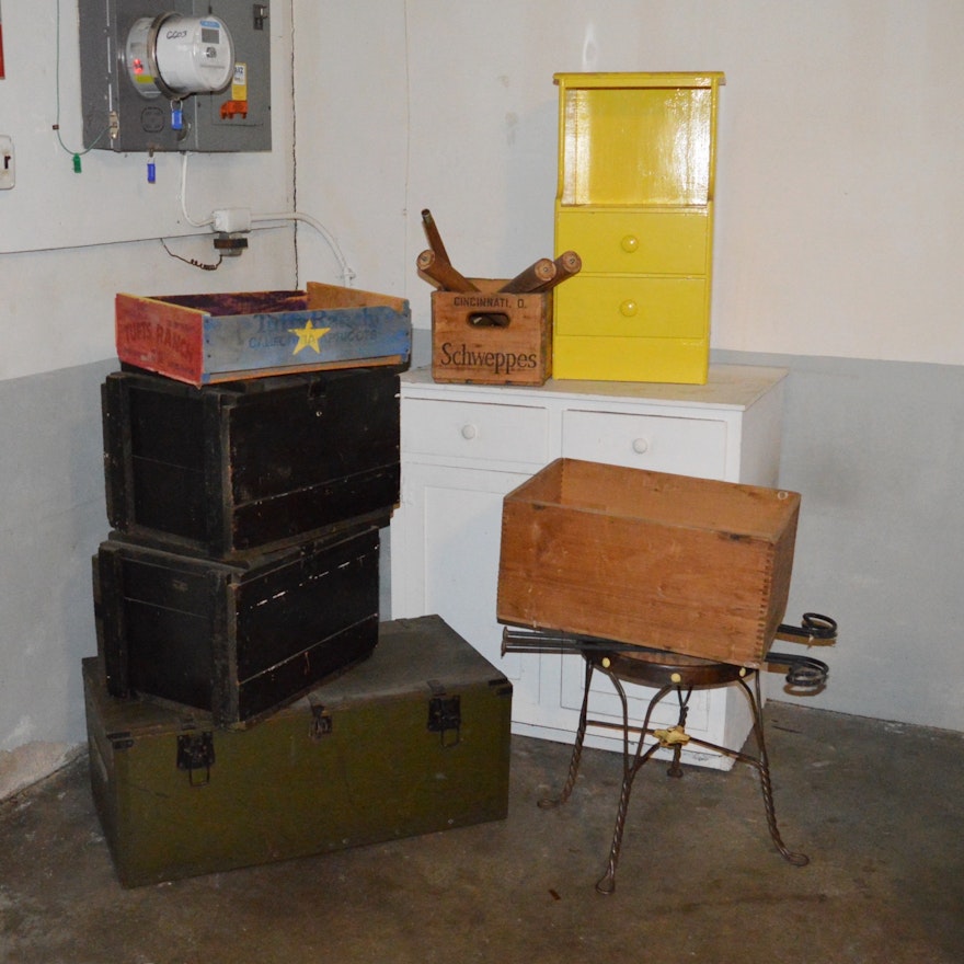 Wooden Military Boxes, Crates and Cabinets
