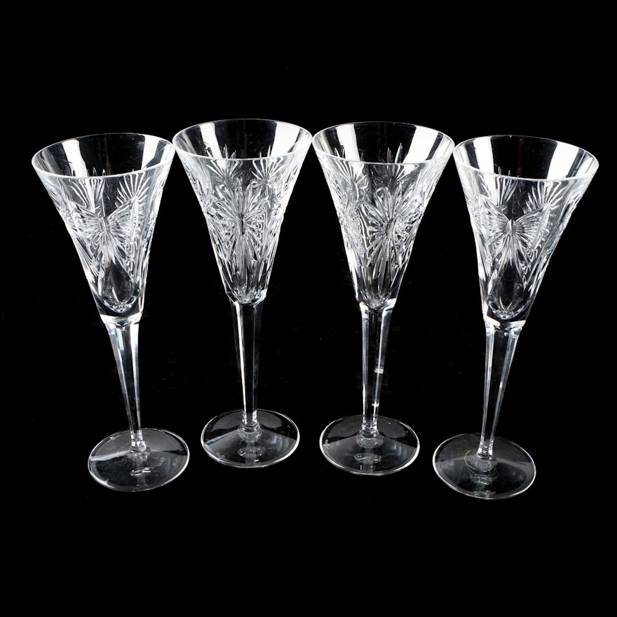 Collection of Waterford Crystal "Millenium" Champagne Flutes