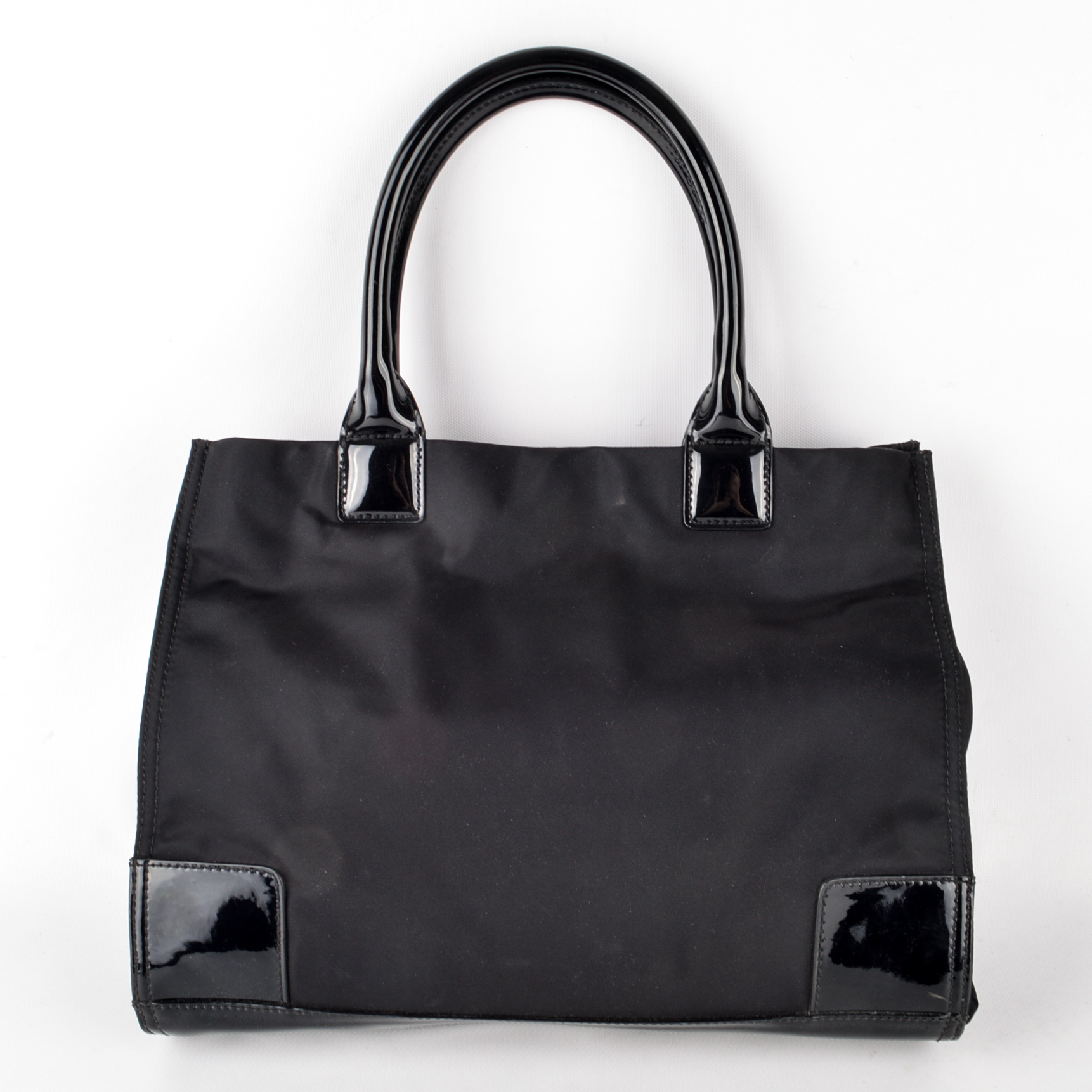 Tory Burch Black Nylon and Patent Leather "Ella" Tote