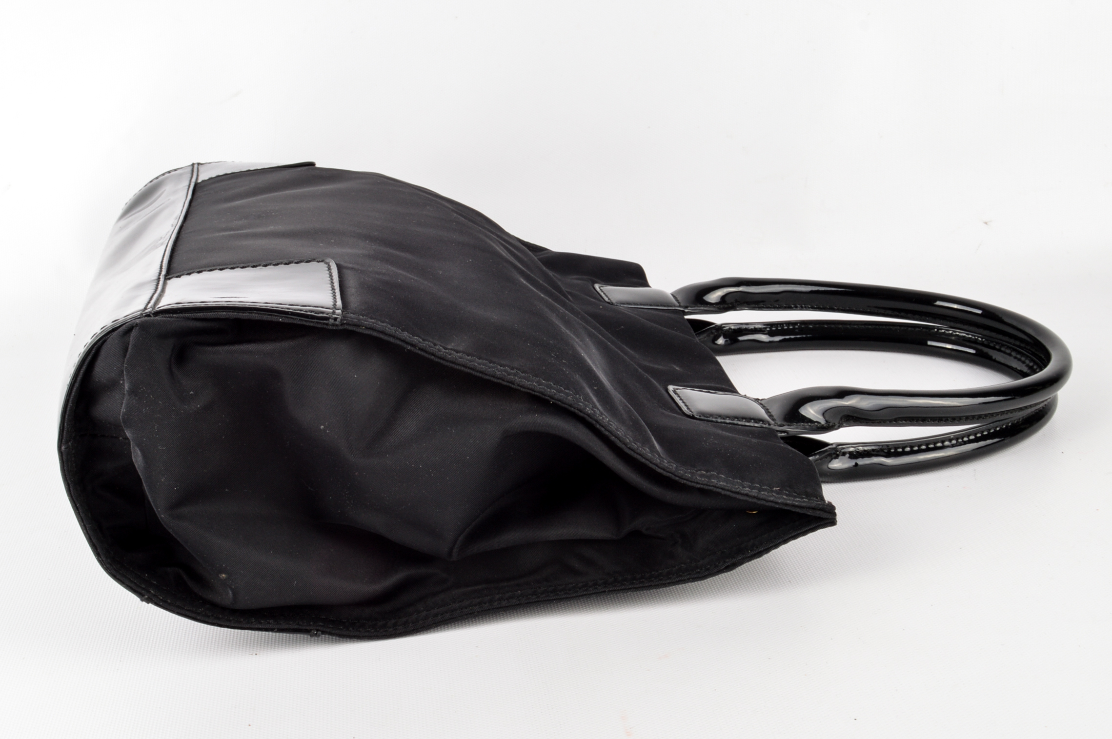 Tory Burch Black Nylon and Patent Leather "Ella" Tote