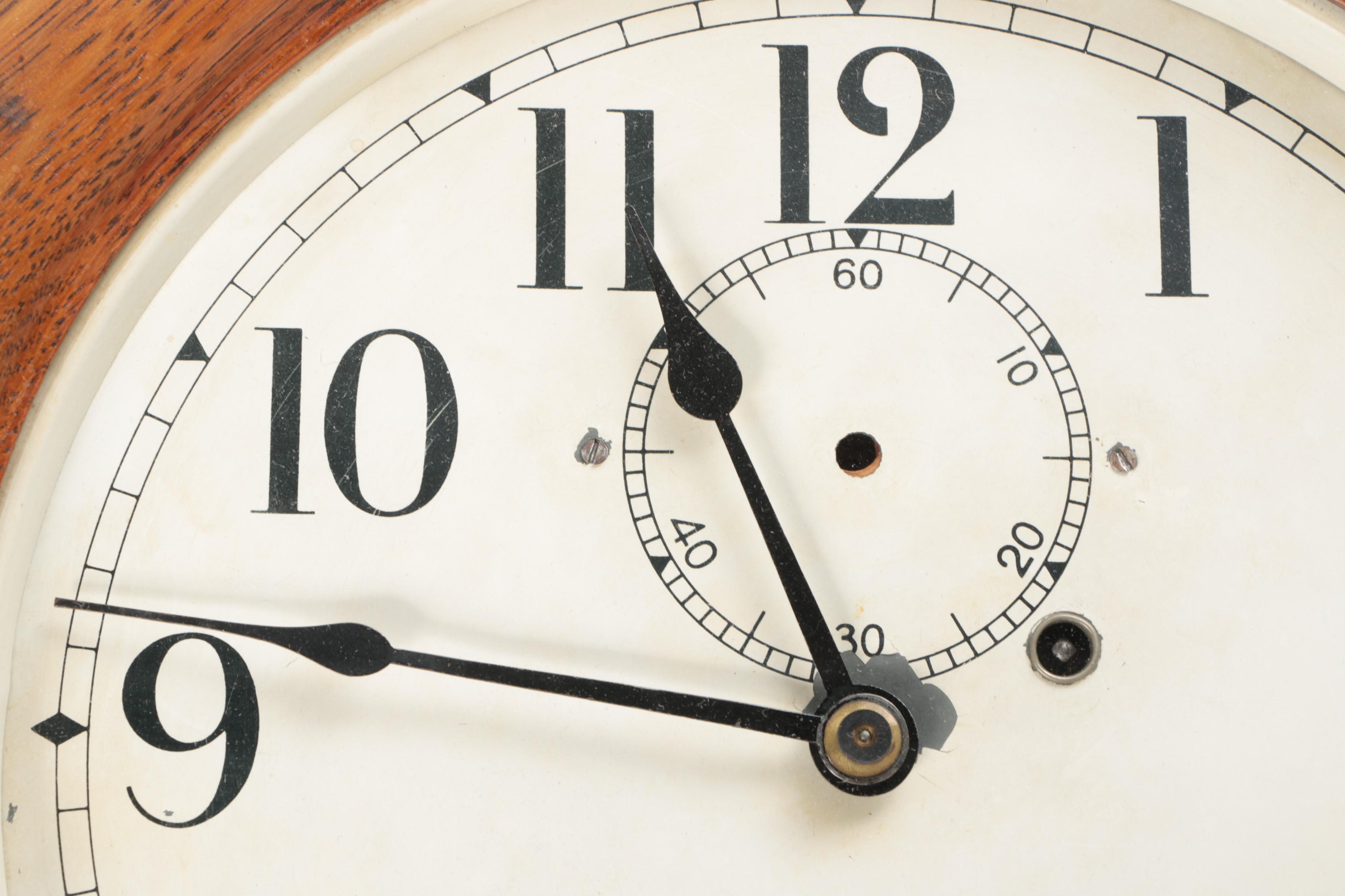 Seth Thomas Eight-Day Oak Regulator Wall Clock