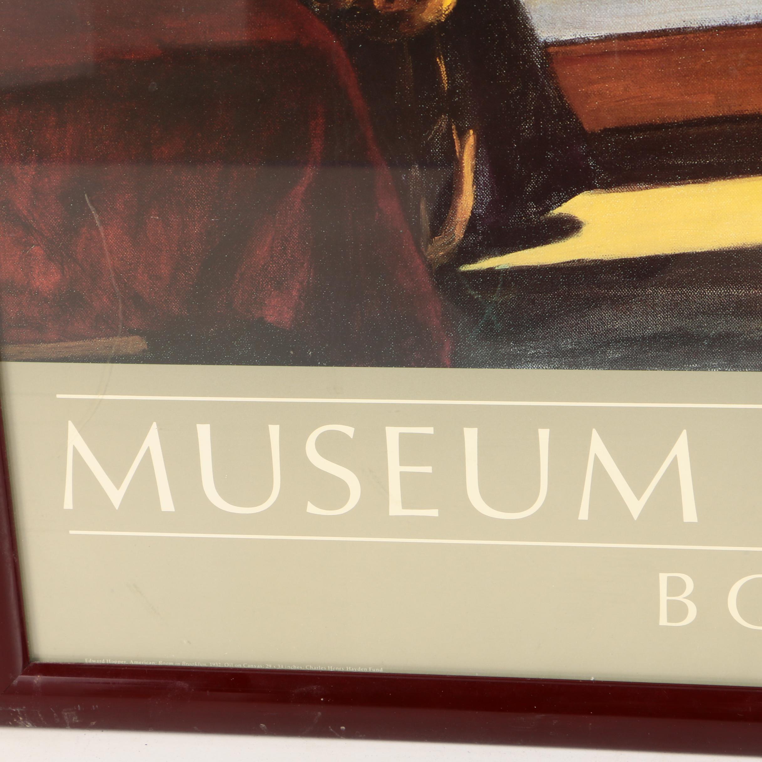 MFA "Room In Brooklyn" after Edward Hopper Poster in Frame