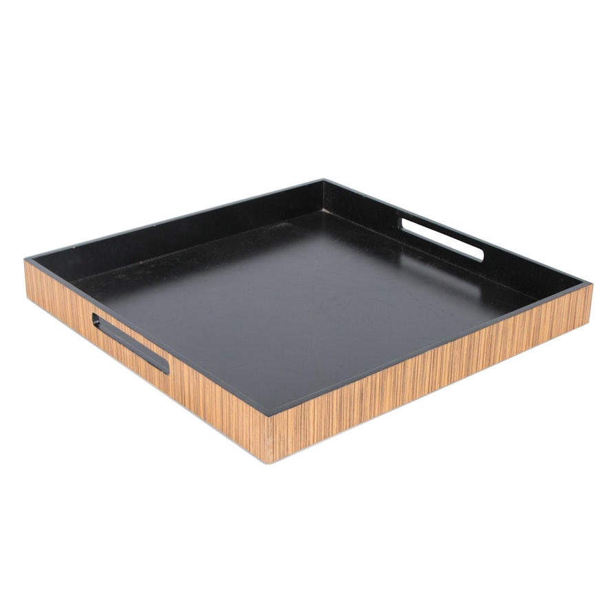 Contemporary Square Wood Tray