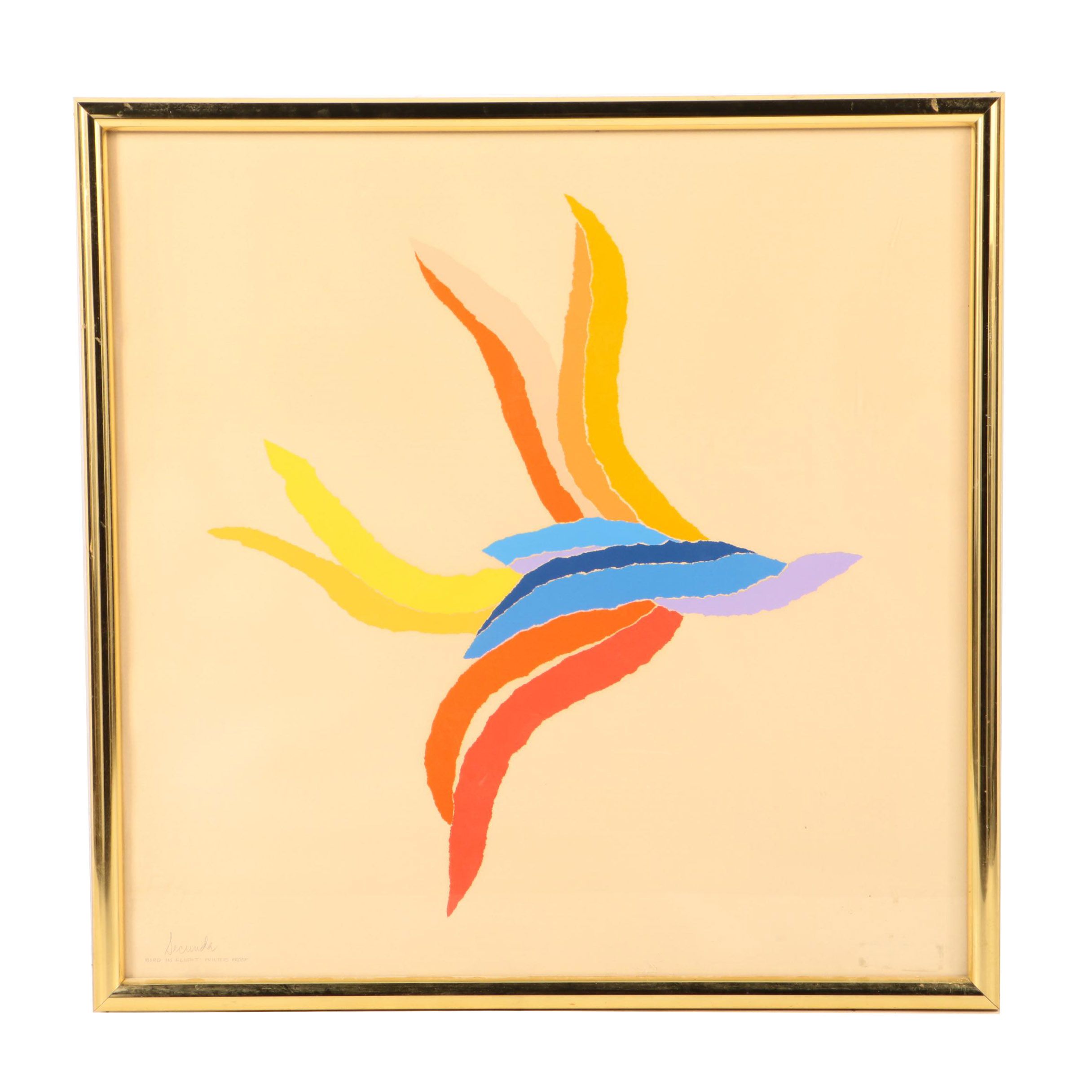 Arthur Secunda Printer's Proof Serigraph "Bird in Flight"