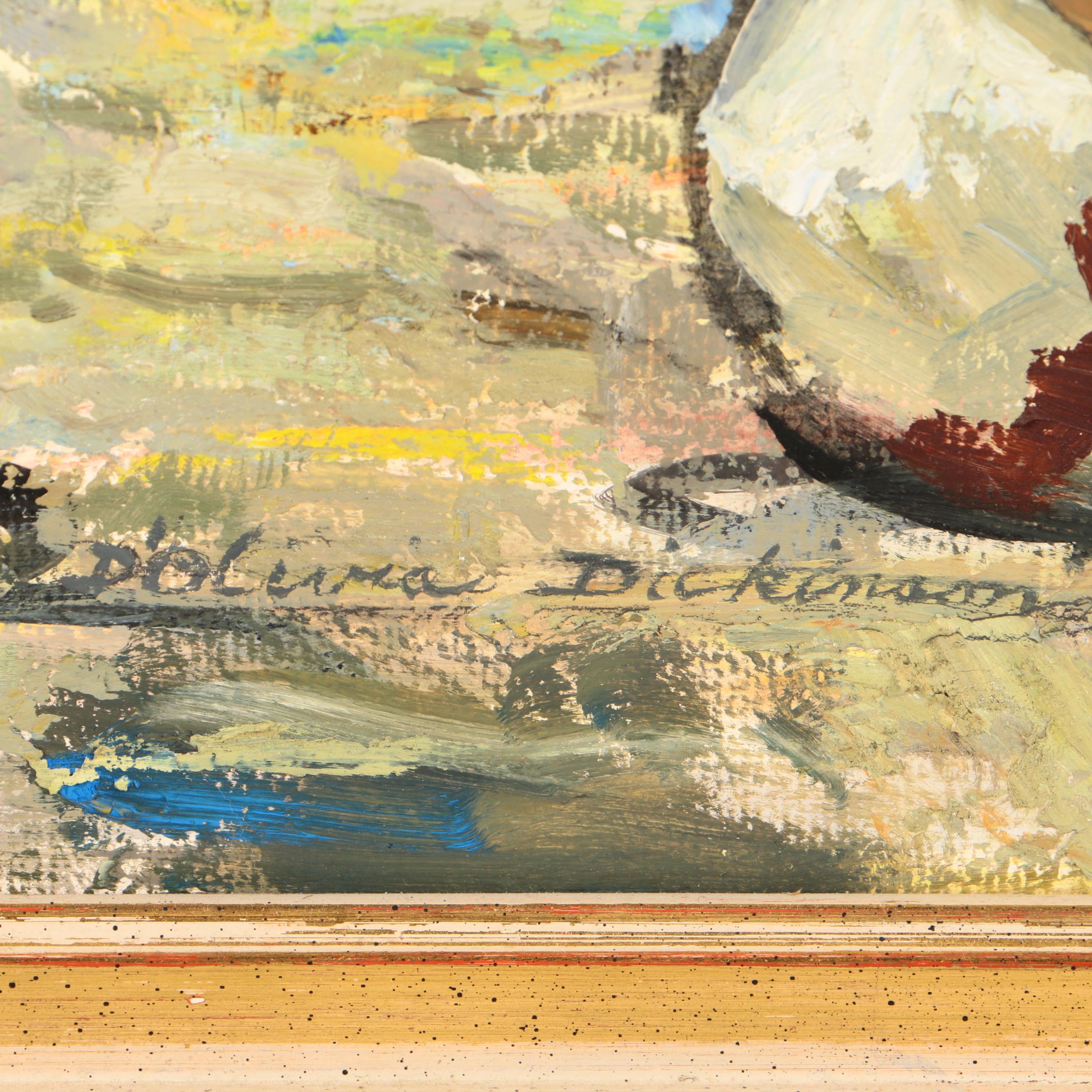 Daisy Olivia Dickinson Oil Painting on Board "A Courtyard in Toledo, Spain"