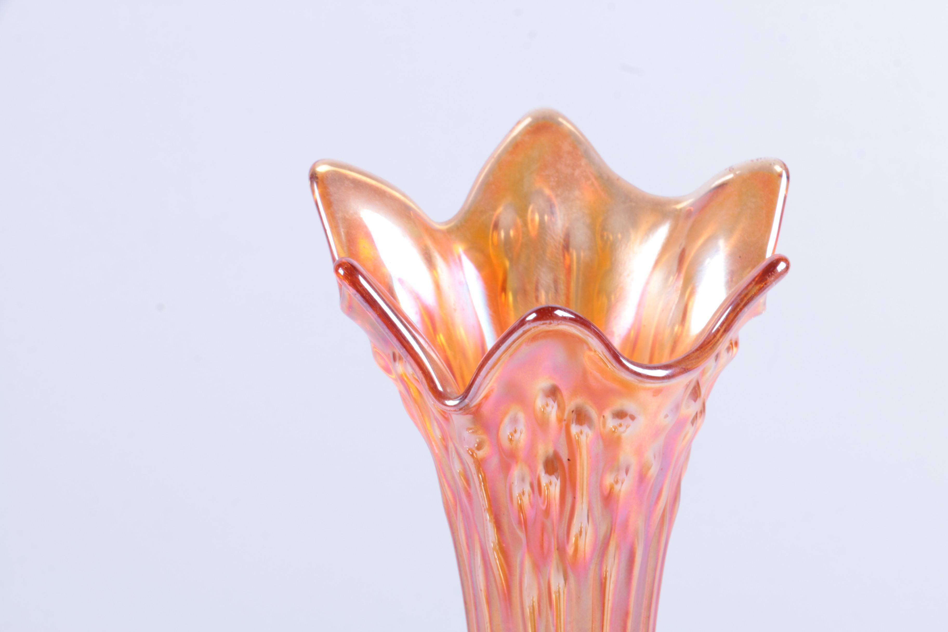 Vintage Marigold Carnival Glass Decor