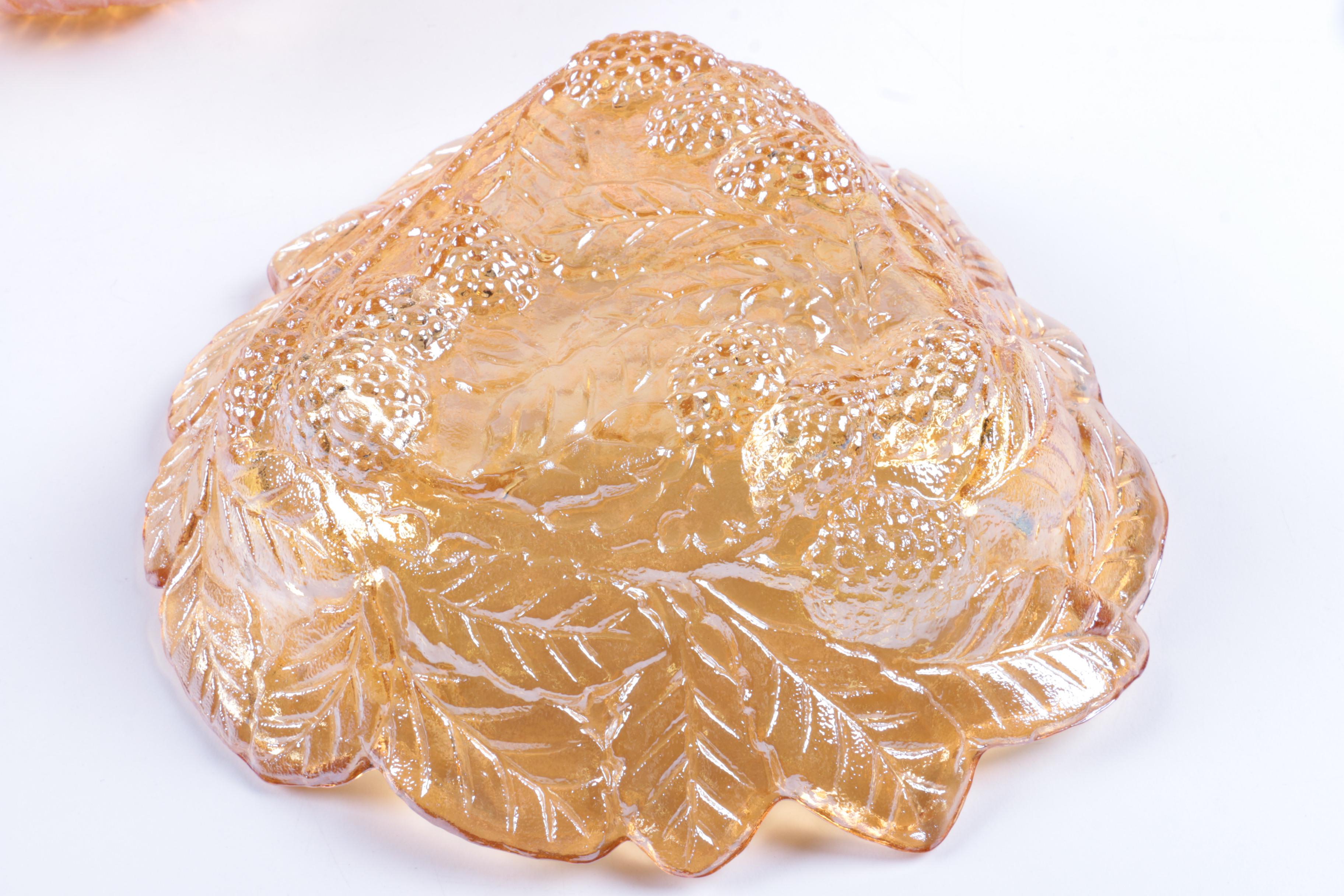 Vintage Marigold Carnival Glass Decor