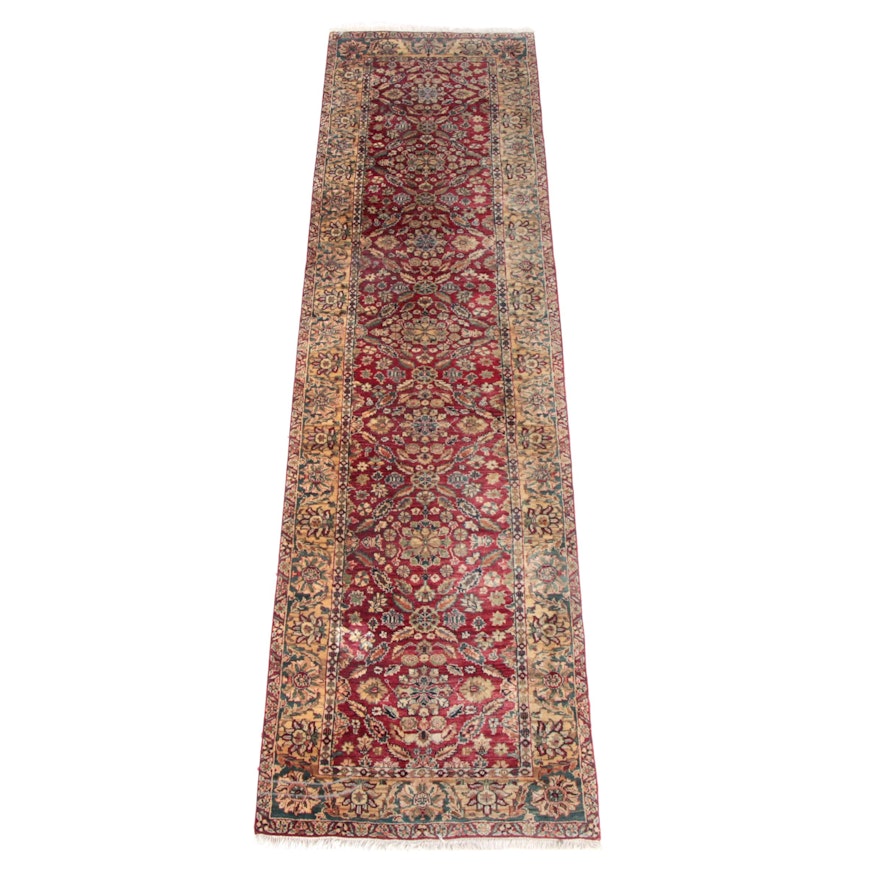 Hand-Knotted Indo-Persian Peshawar Style Wool Carpet Runner