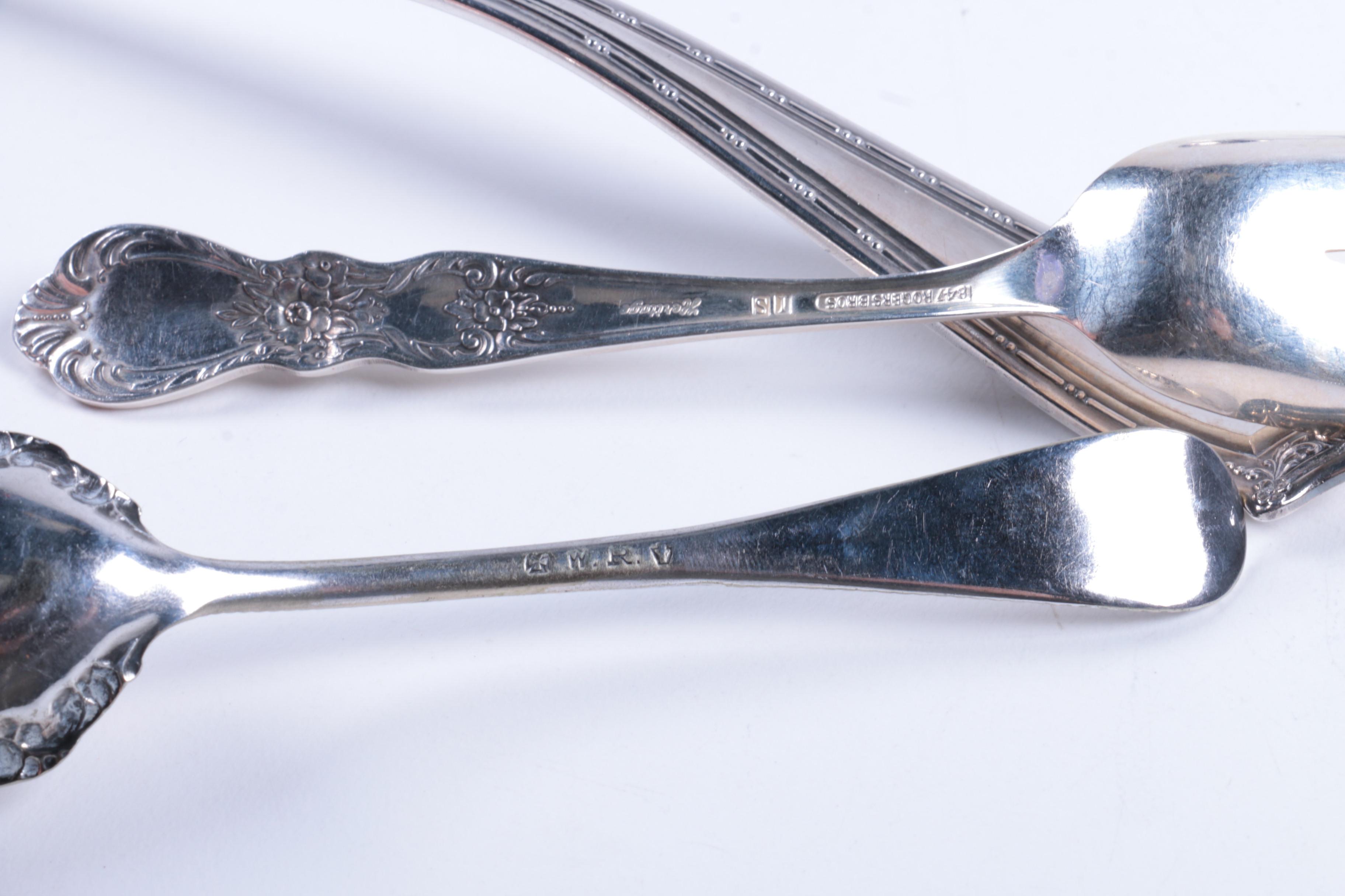 1847 Rogers Bros. Silver Plate Ladle with Other American Serving Utensils