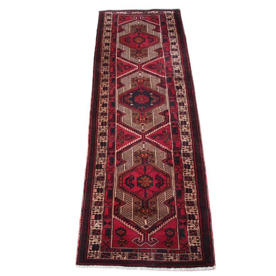 Hand-Knotted Kazak Wool Carpet Runner