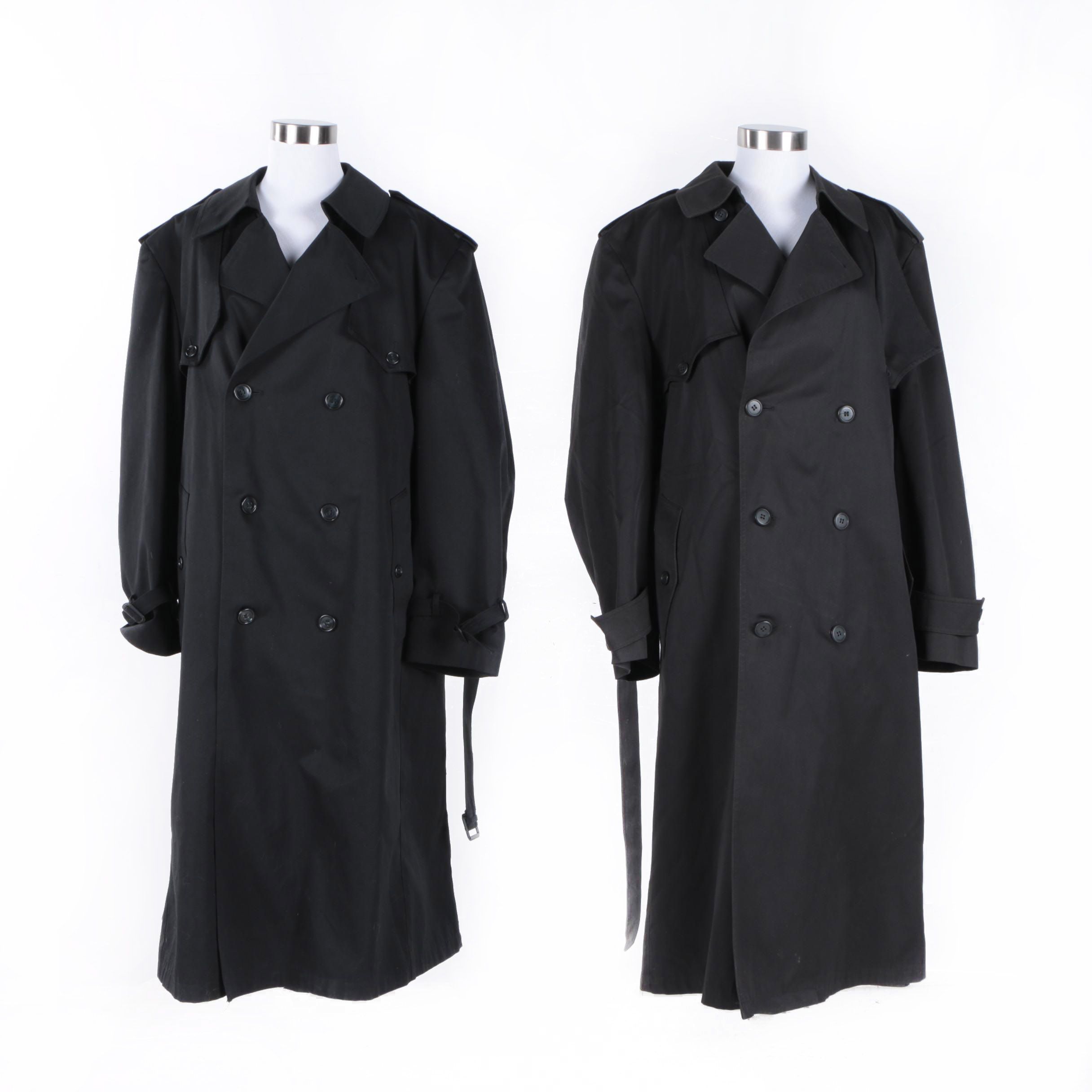 Men's Black Trench Coats Including London Towne