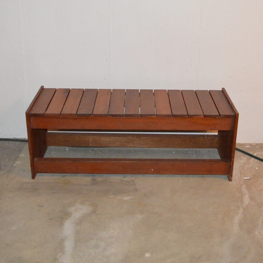 Wood Slatted Bench