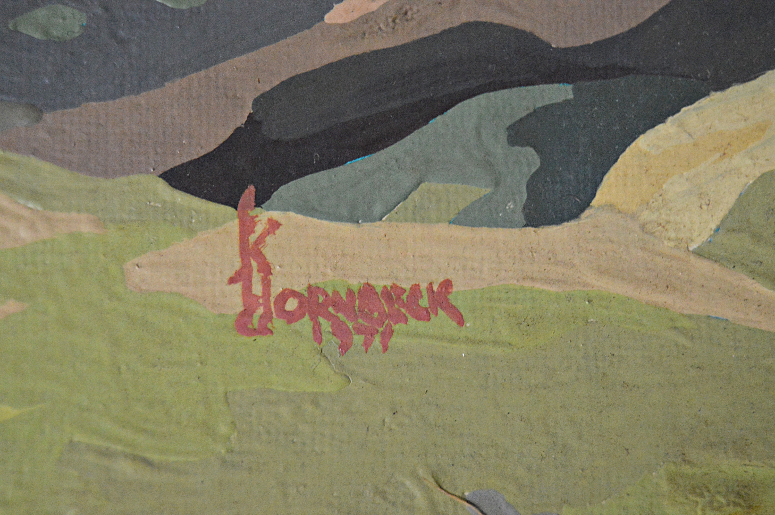 Mid-Century Paint-By-Number Oil Landscape