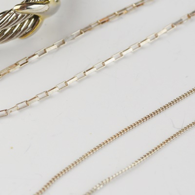 Sterling Silver Necklaces, Silver Tone Costume Cuffs and Barrette