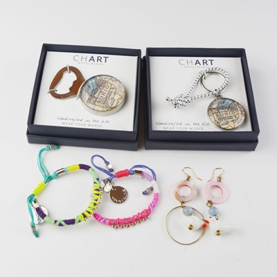 Chart Metalworks Ohio Bottle Opener and Key Chain, and Costume Braided Bracelets