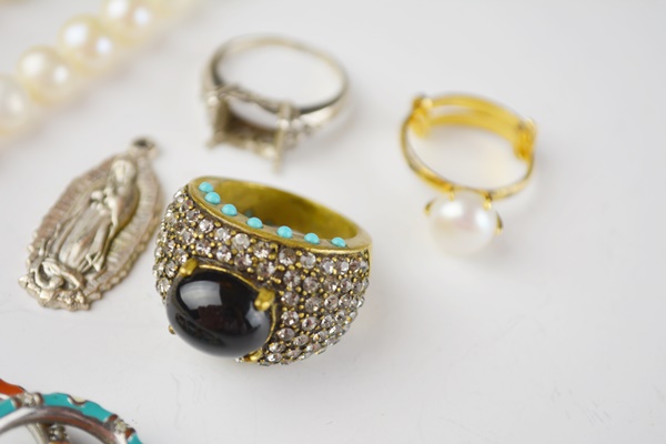 Cultured Pearls, Enamel Rings, and Other Costume Jewelry