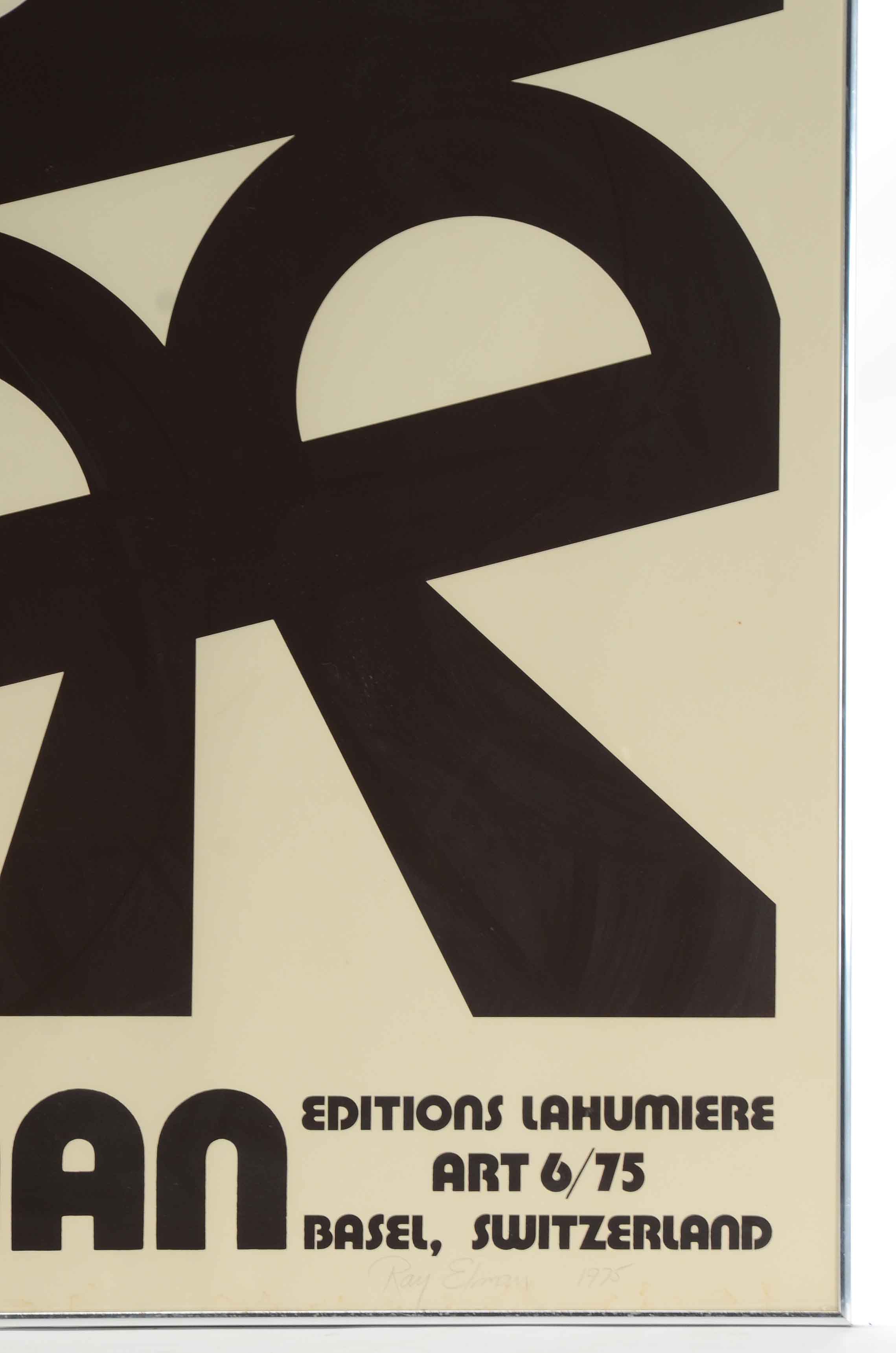 Raymond Elman Signed Lithographic Exhibition Poster