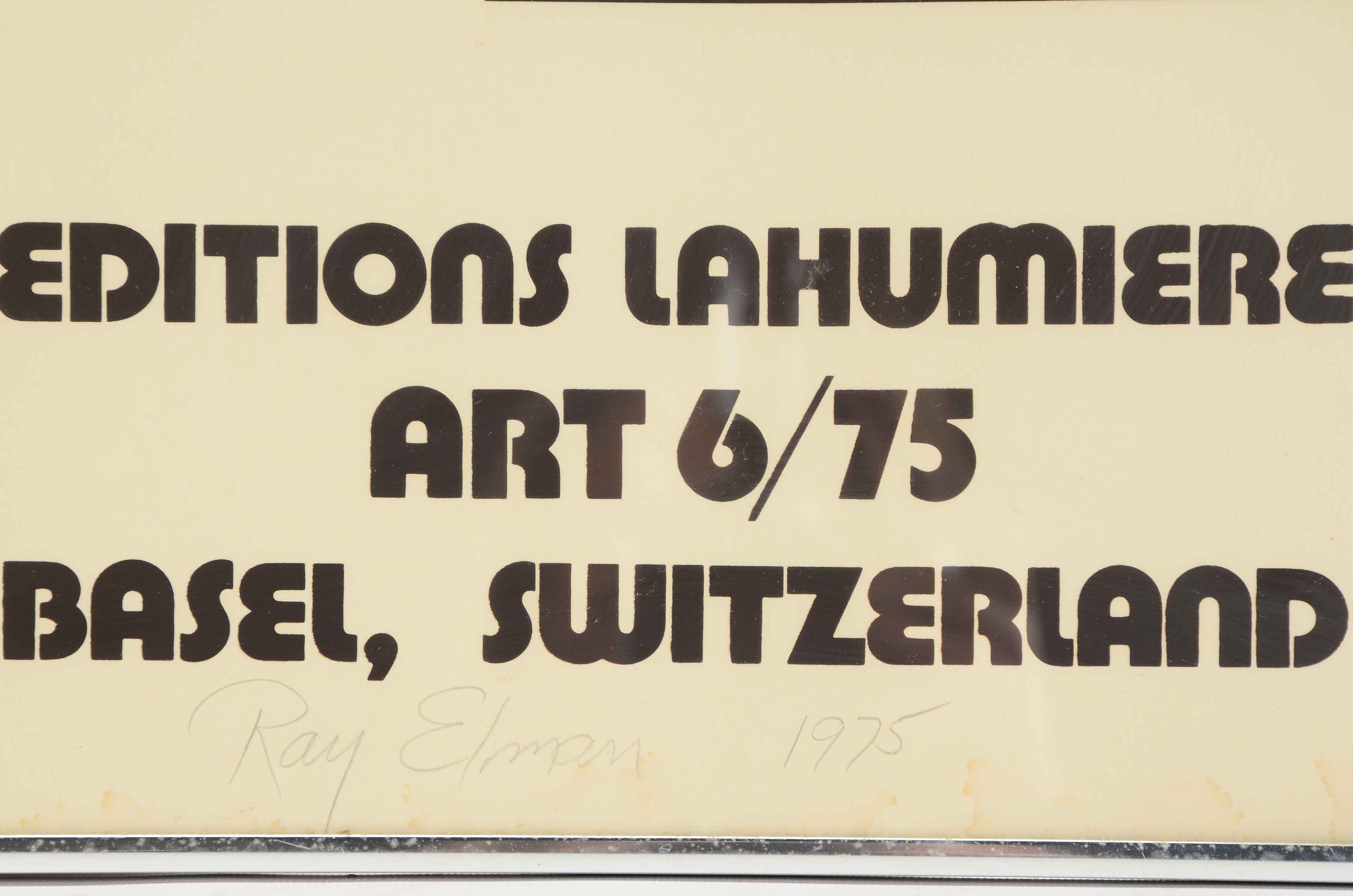 Raymond Elman Signed Lithographic Exhibition Poster