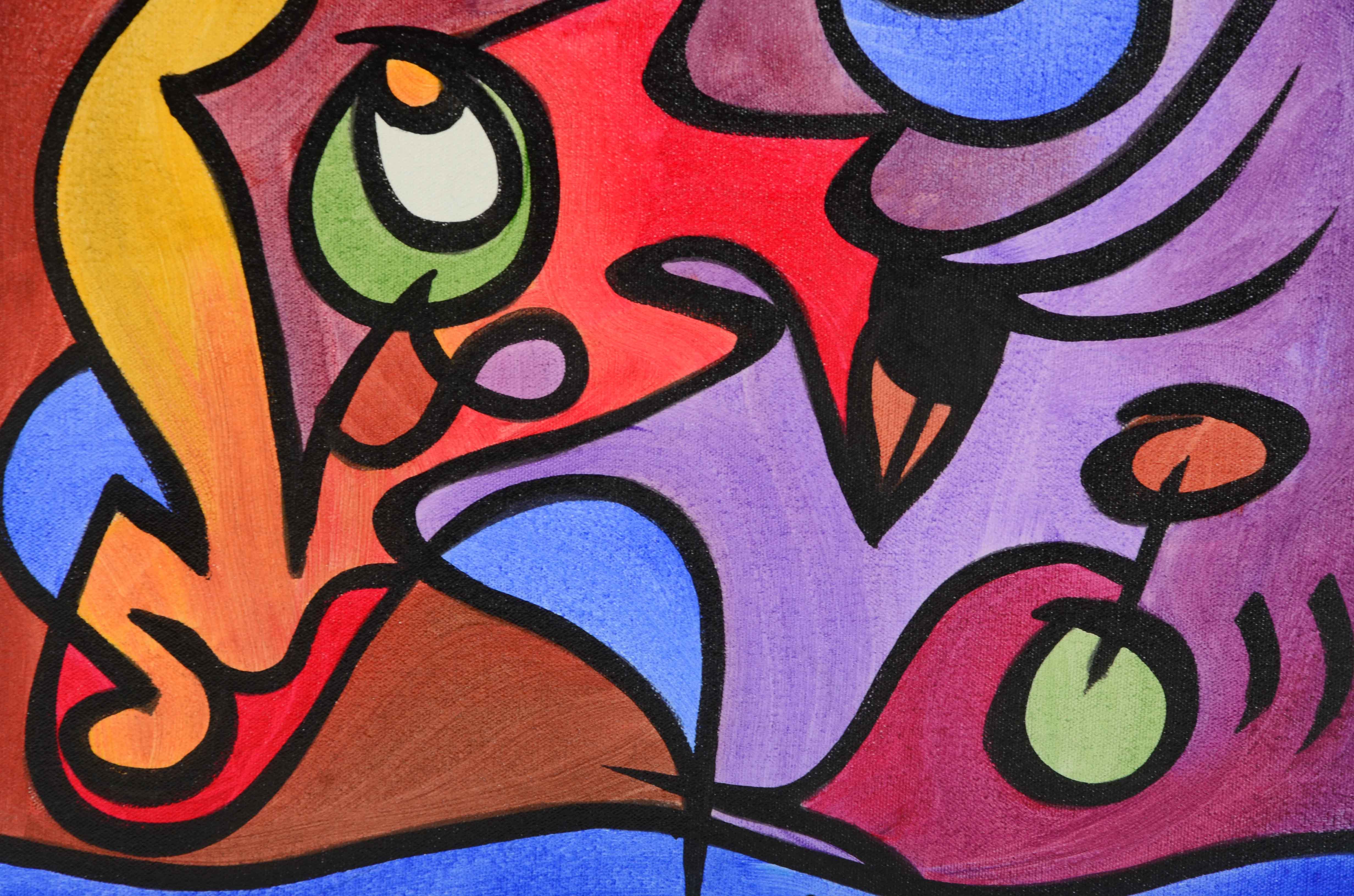 Thomas Fedro Signed Acrylic Pop Art Painting