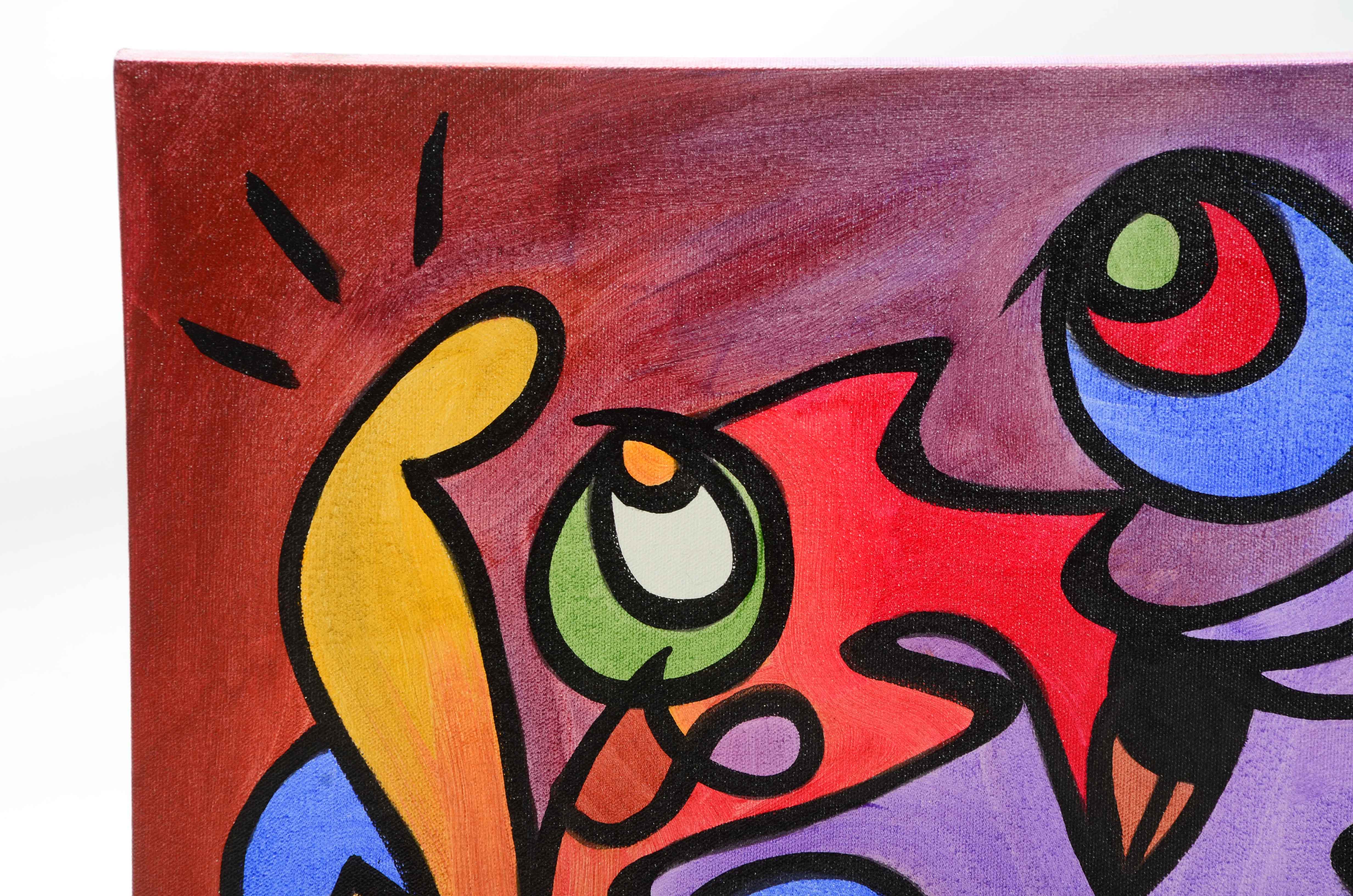 Thomas Fedro Signed Acrylic Pop Art Painting