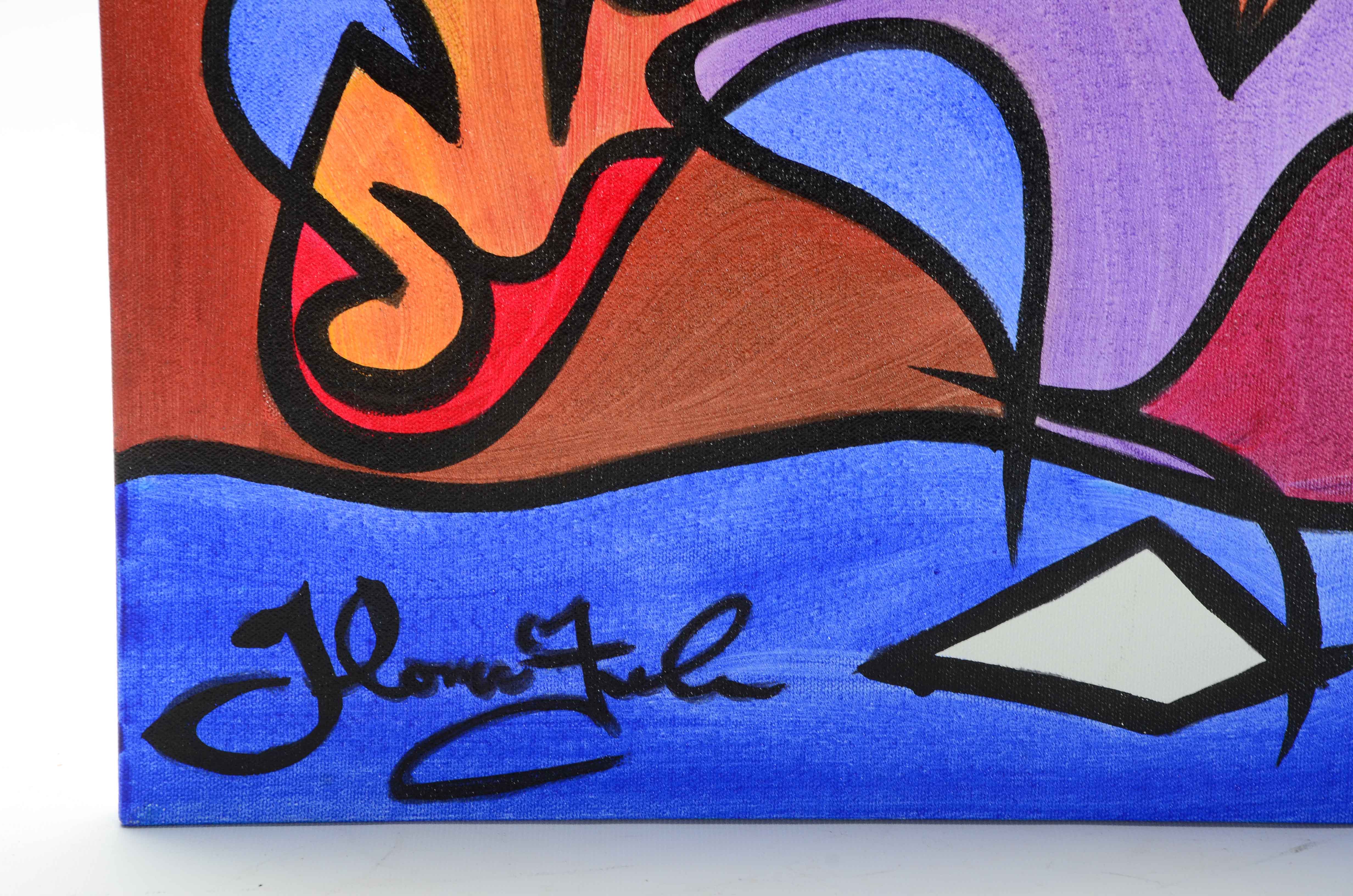 Thomas Fedro Signed Acrylic Pop Art Painting