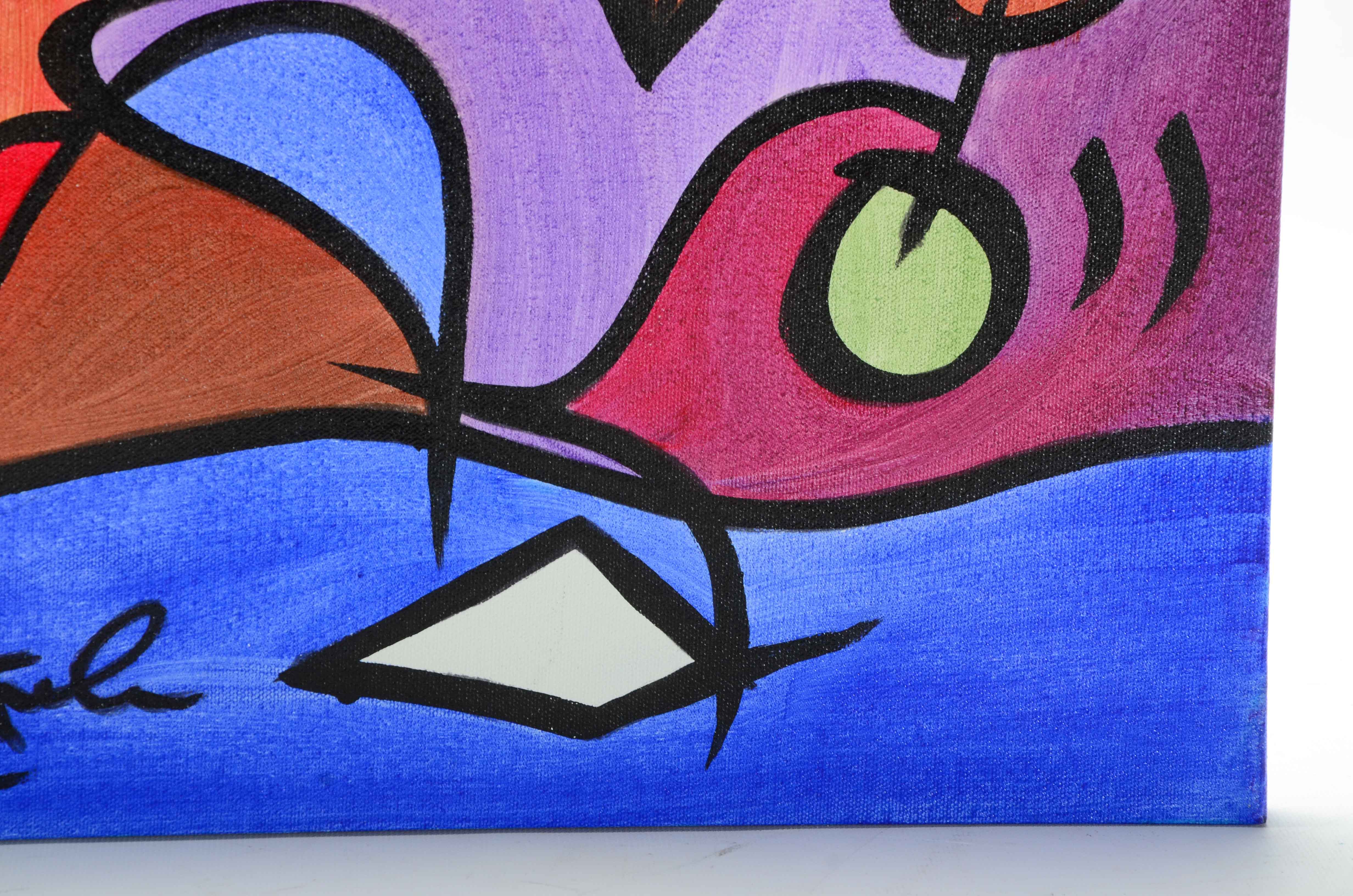 Thomas Fedro Signed Acrylic Pop Art Painting