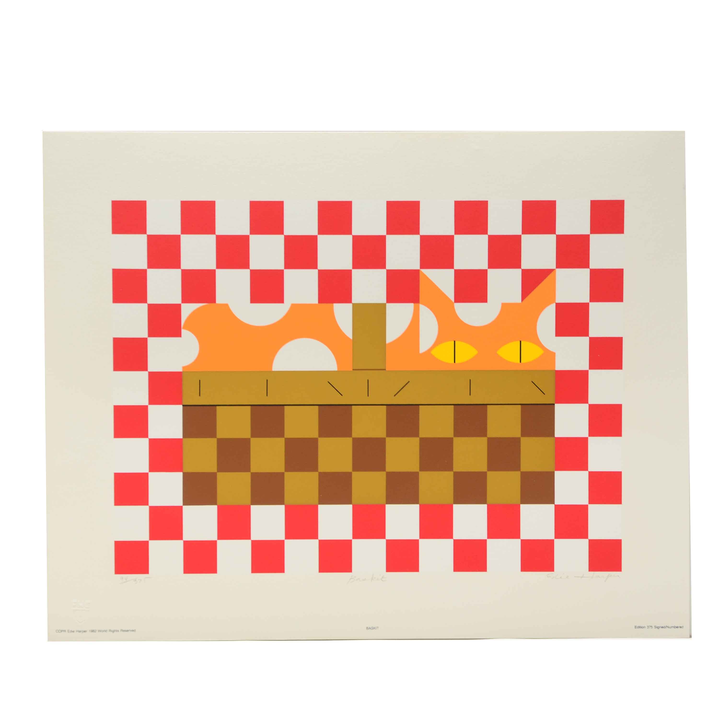 Edie Harper Signed Limited Edition Serigraph "Baskit"