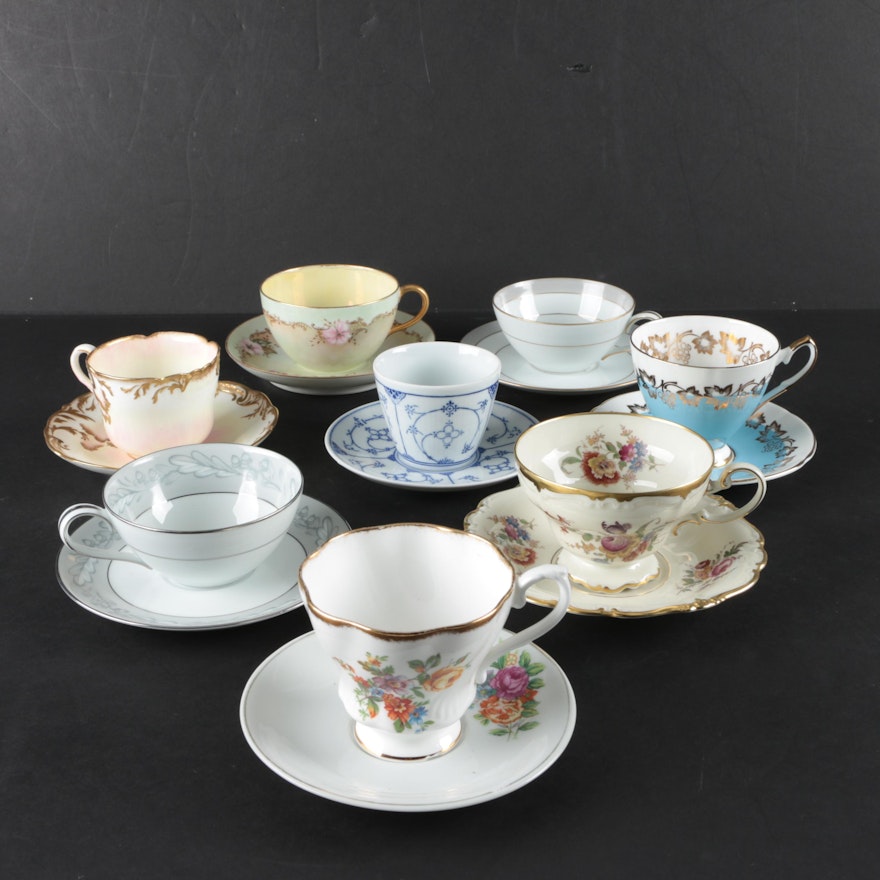 Teacups and Saucers Featuring Noritake