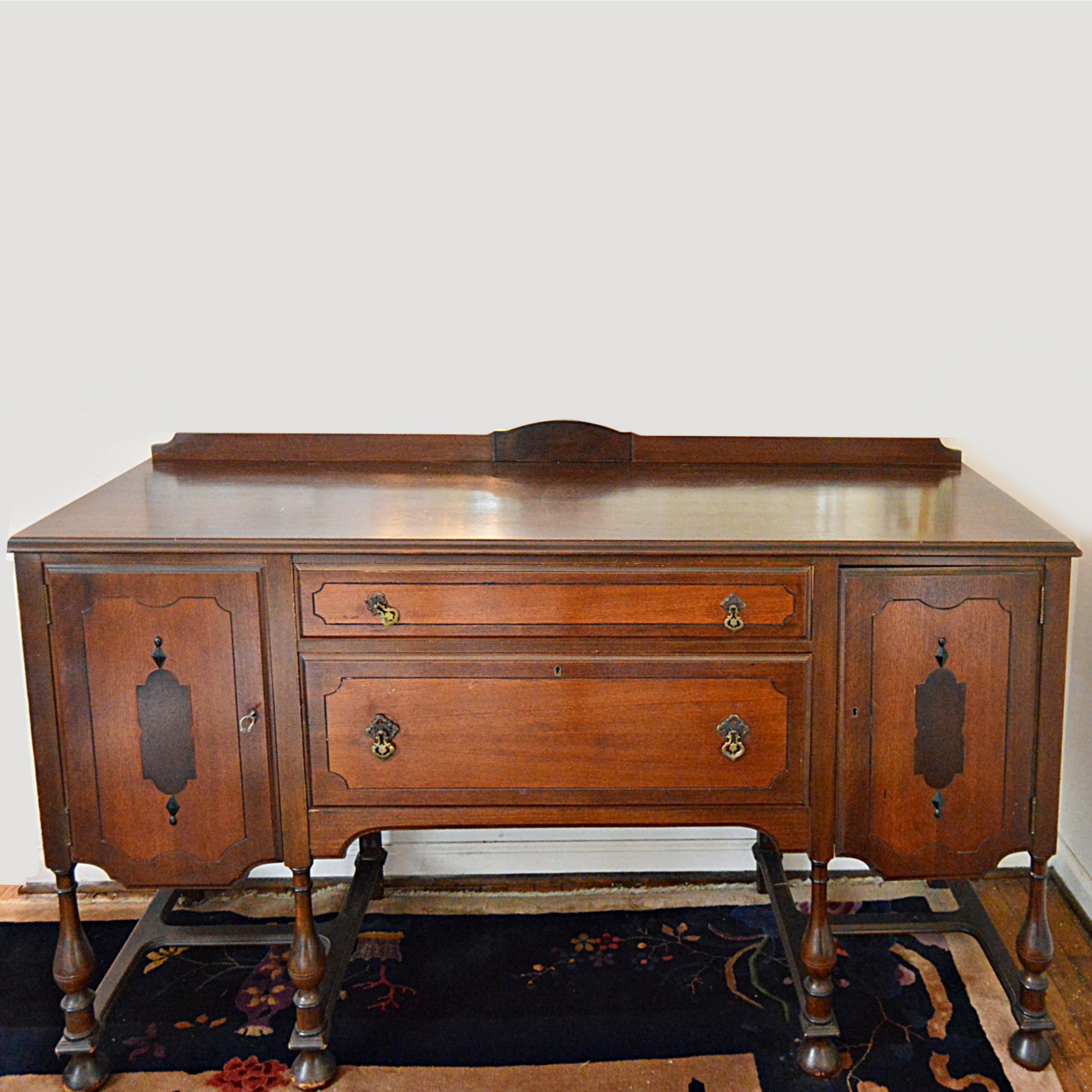 1930s Jacobean Style Mahogany Sideboard